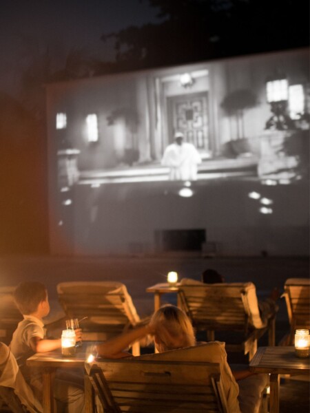 Cinema Paradiso - udendørs biograf på Soneva Fushi, Maldiverne