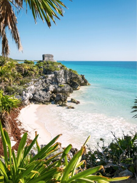 Maya ruin i Tulum på Yucatan-halvøen i Mexico