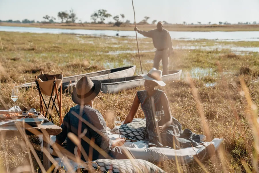 Picnic ved Savute Elephant Lodge, A Belmond Safari, Botswana i Afrika