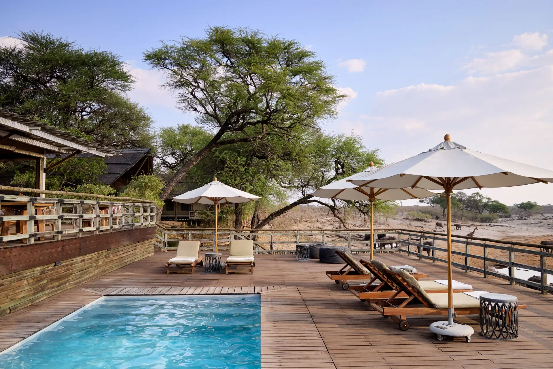 Poolen på Savute Elephant Lodge, A Belmond Safari, Botswana i Afrika
