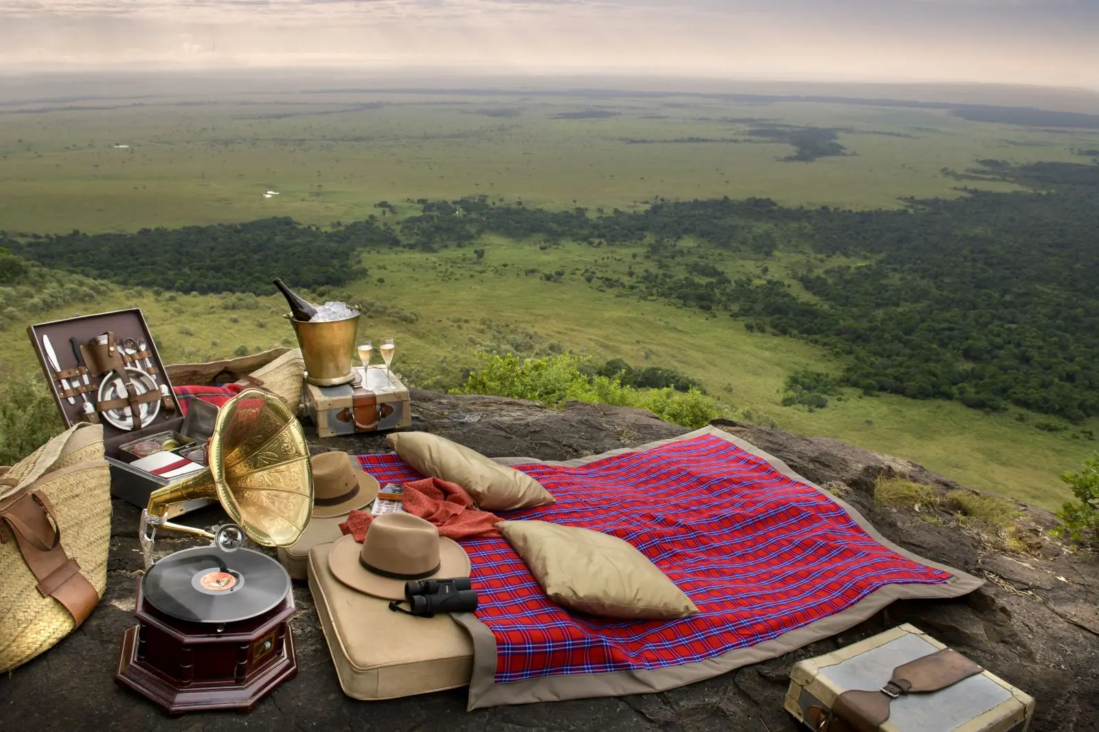 Picnic for to på Angama Mara, Kenya, Afrika