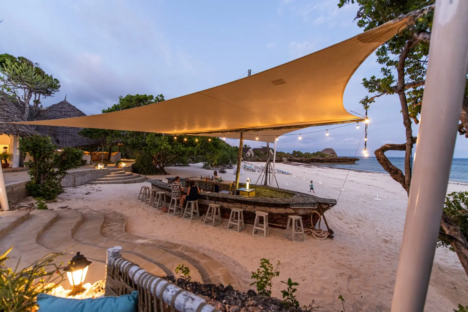Jahazi Beach Bar på Chale Island Resort, Kenya, Afrika