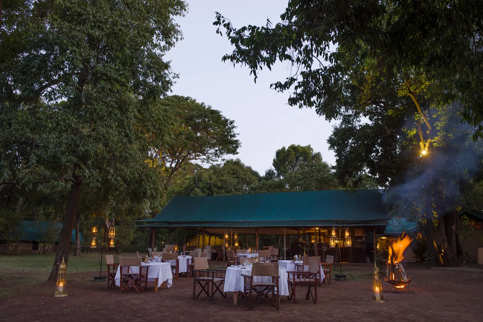 Restauranten på Little Governors' Camp, Kenya, Afrika