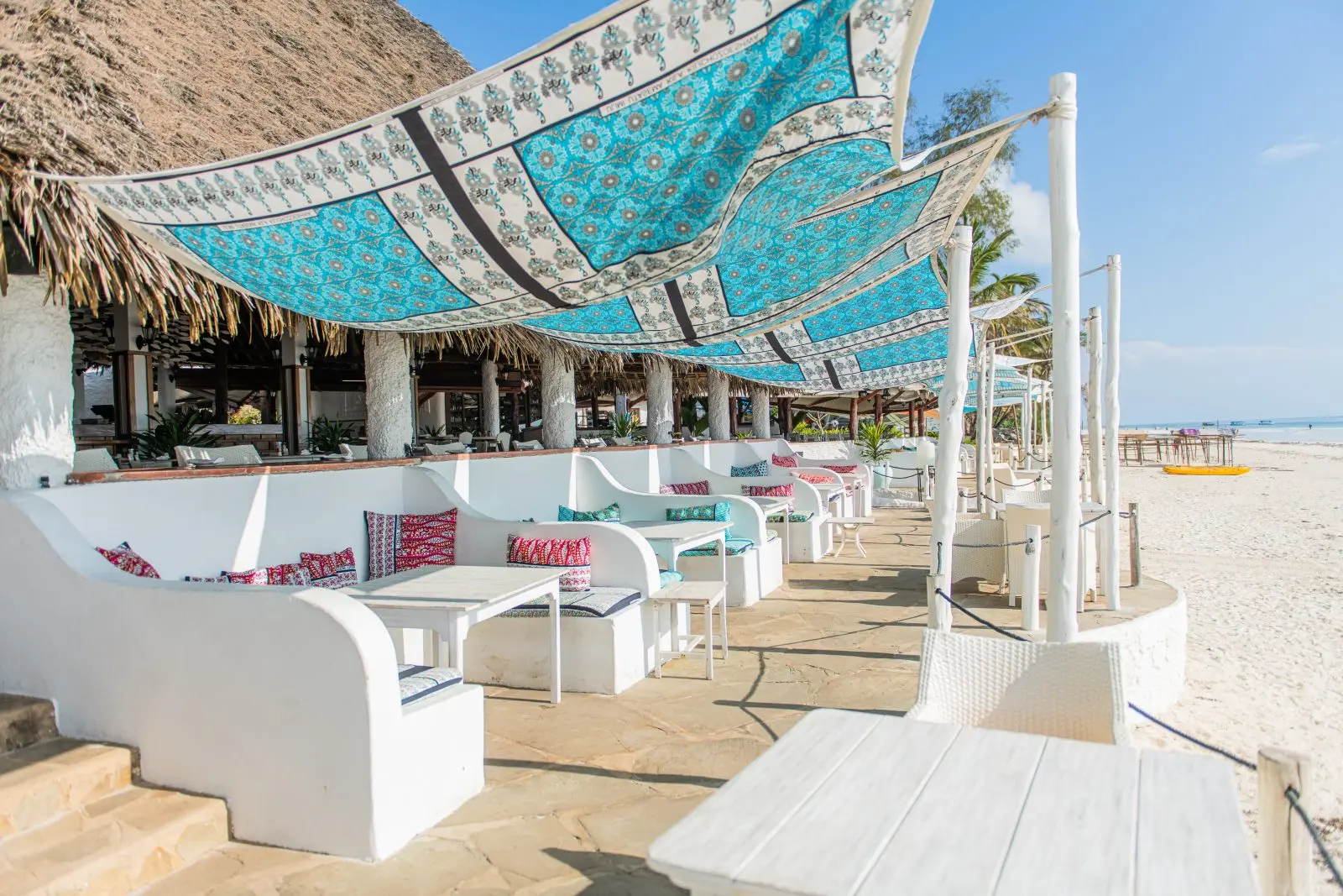 Nomad Beach Bar på Nomad Beach Resort, Diani Beach i Kenya, Afrika