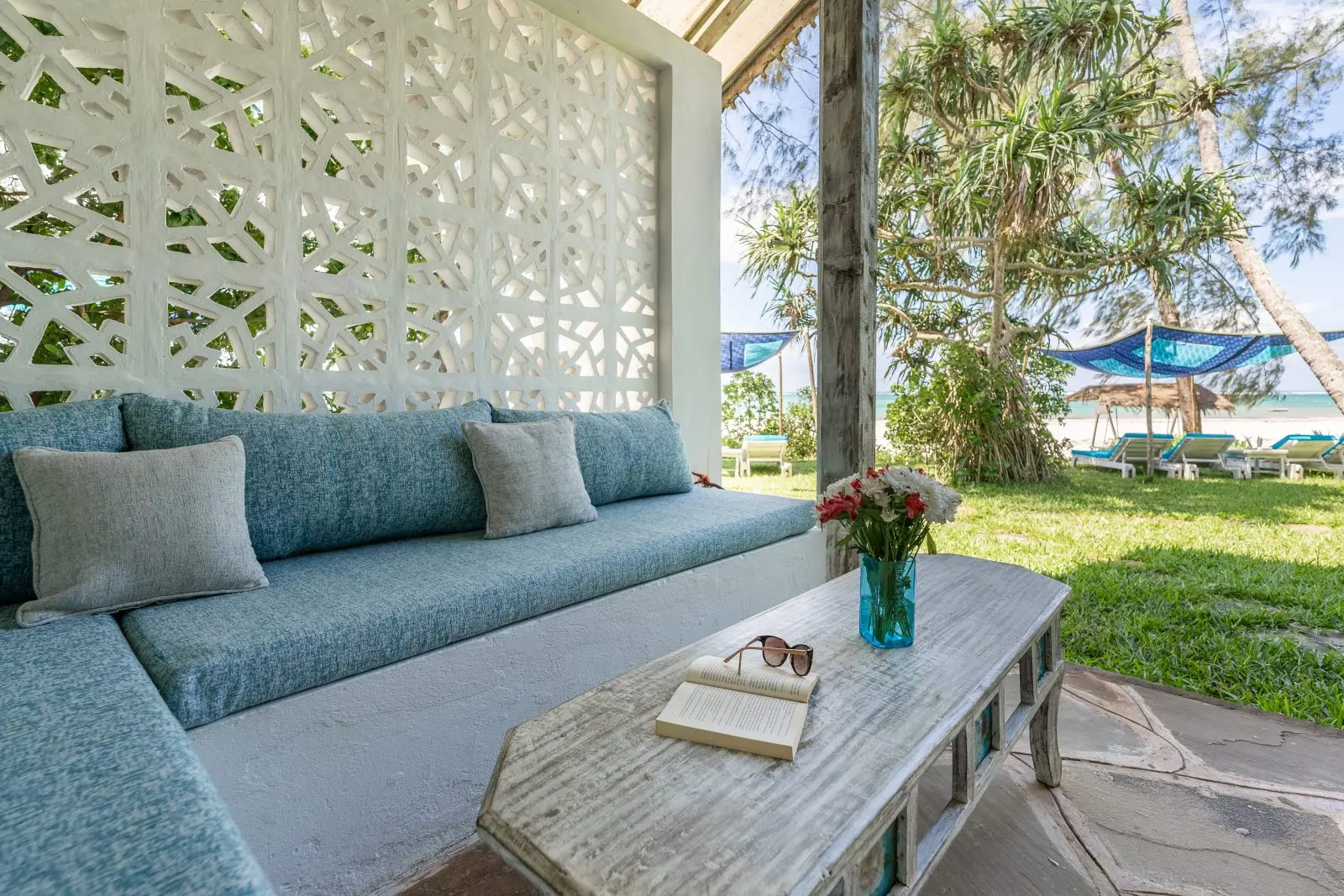 Ocean View Suite på Nomad Beach Resort, Diani Beach i Kenya, Afrika