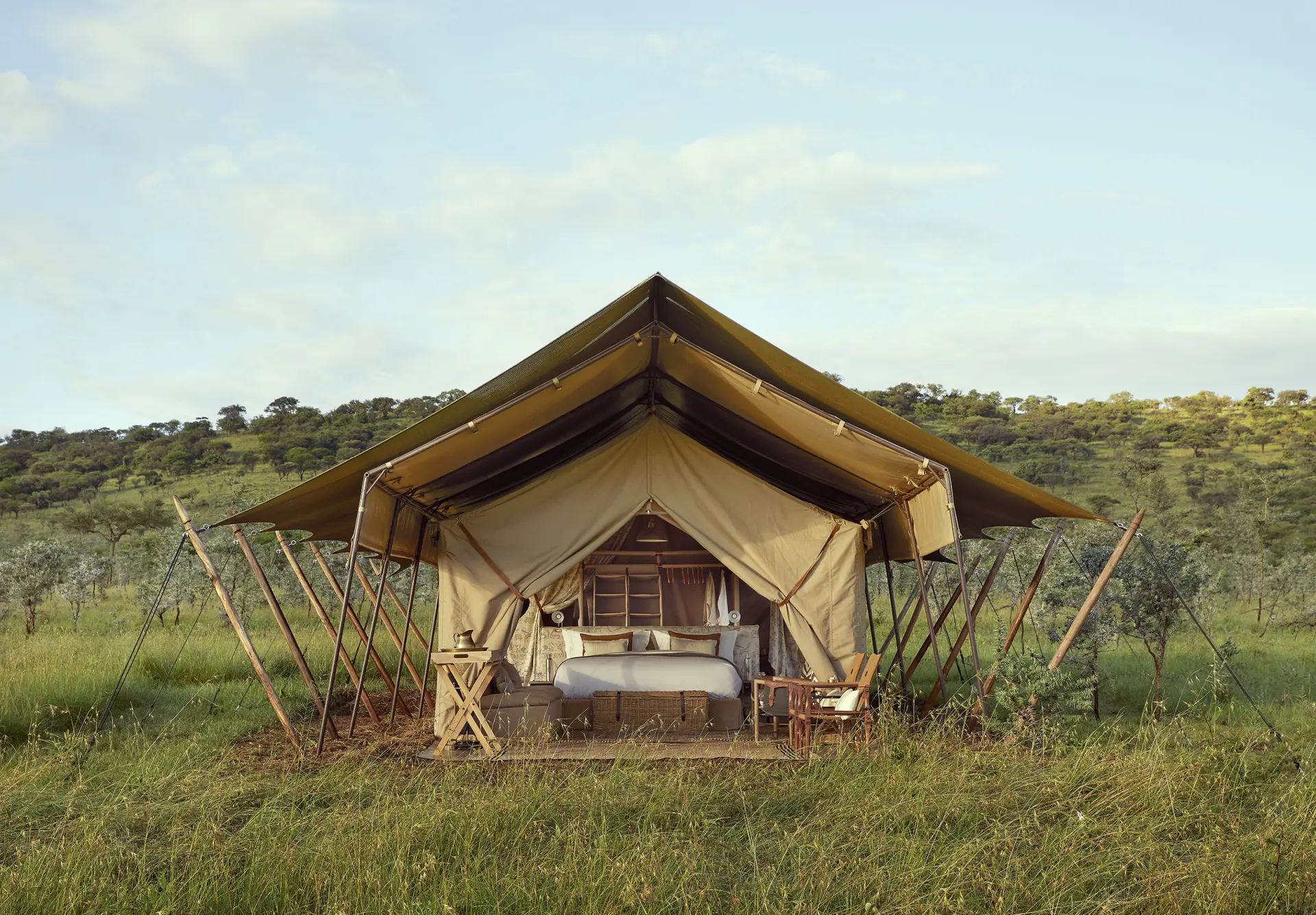 Telt på Laba Migration Camp i Tanzania, Afrika