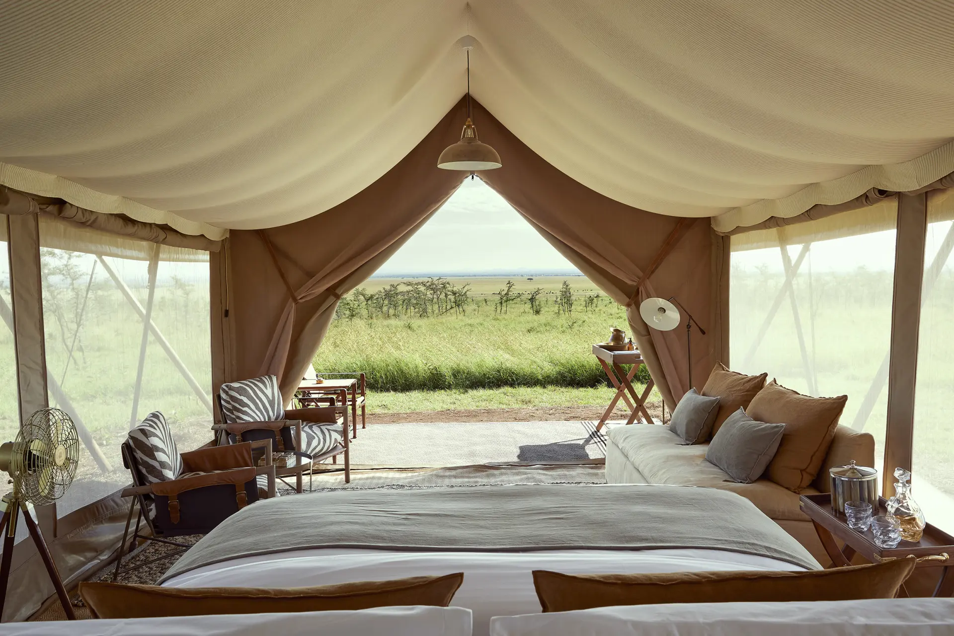 Telt på Laba Migration Camp i Tanzania, Afrika