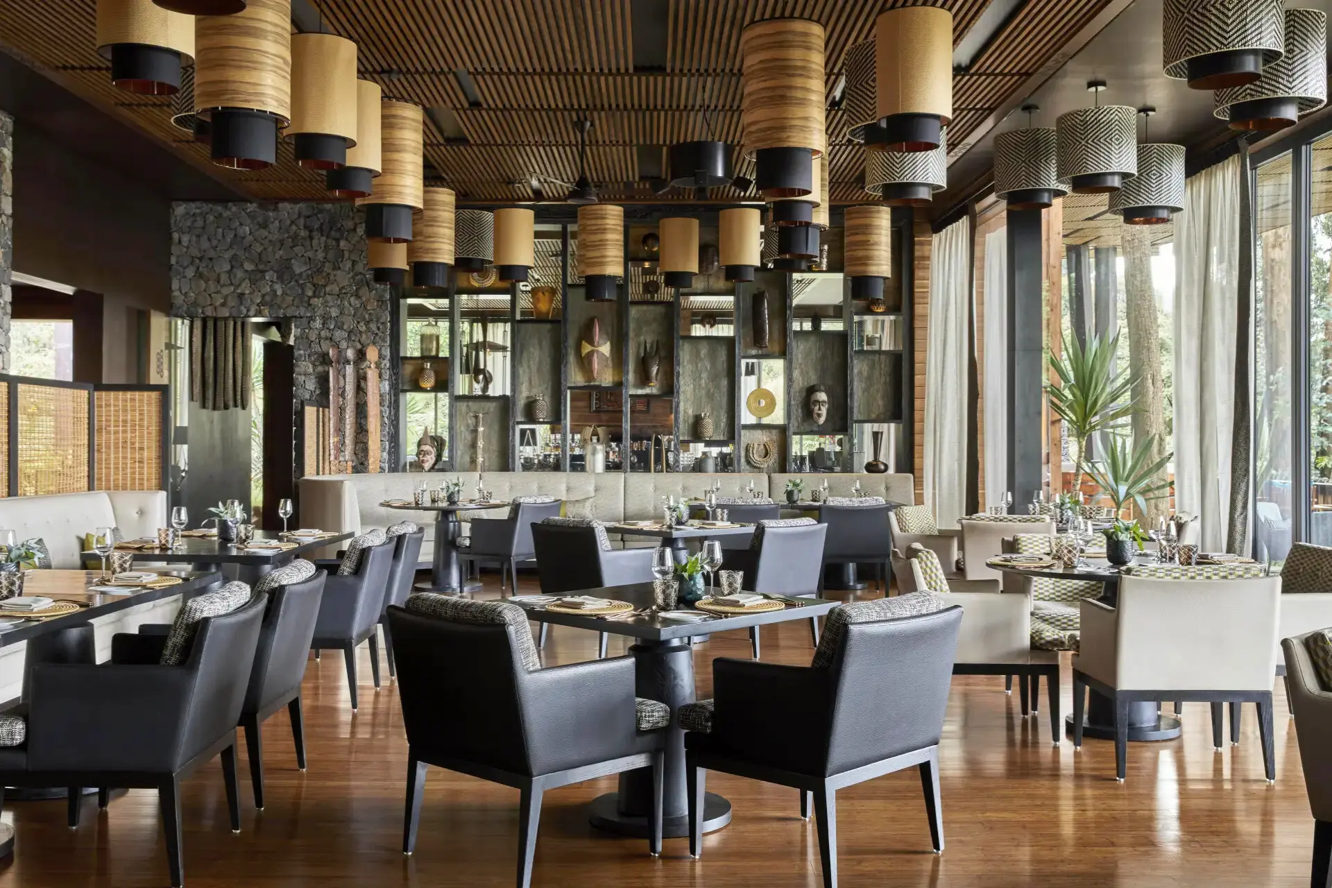 Restauranten på One&Only Gorillas Nest i Rwanda, Afrika