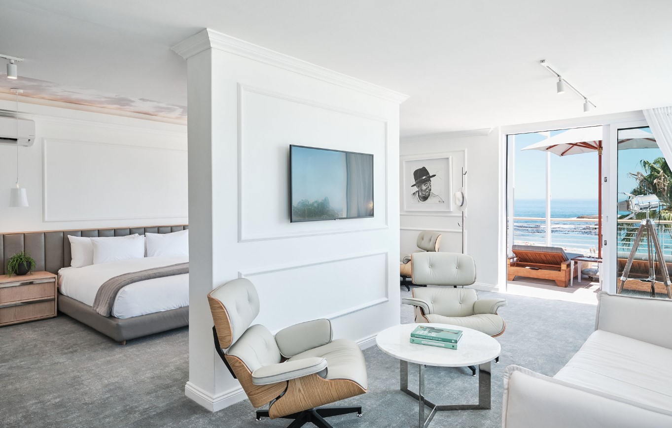 Junior Suite med havudsigt på The Marly Boutique Hotel i Cape Town, Sydafrika