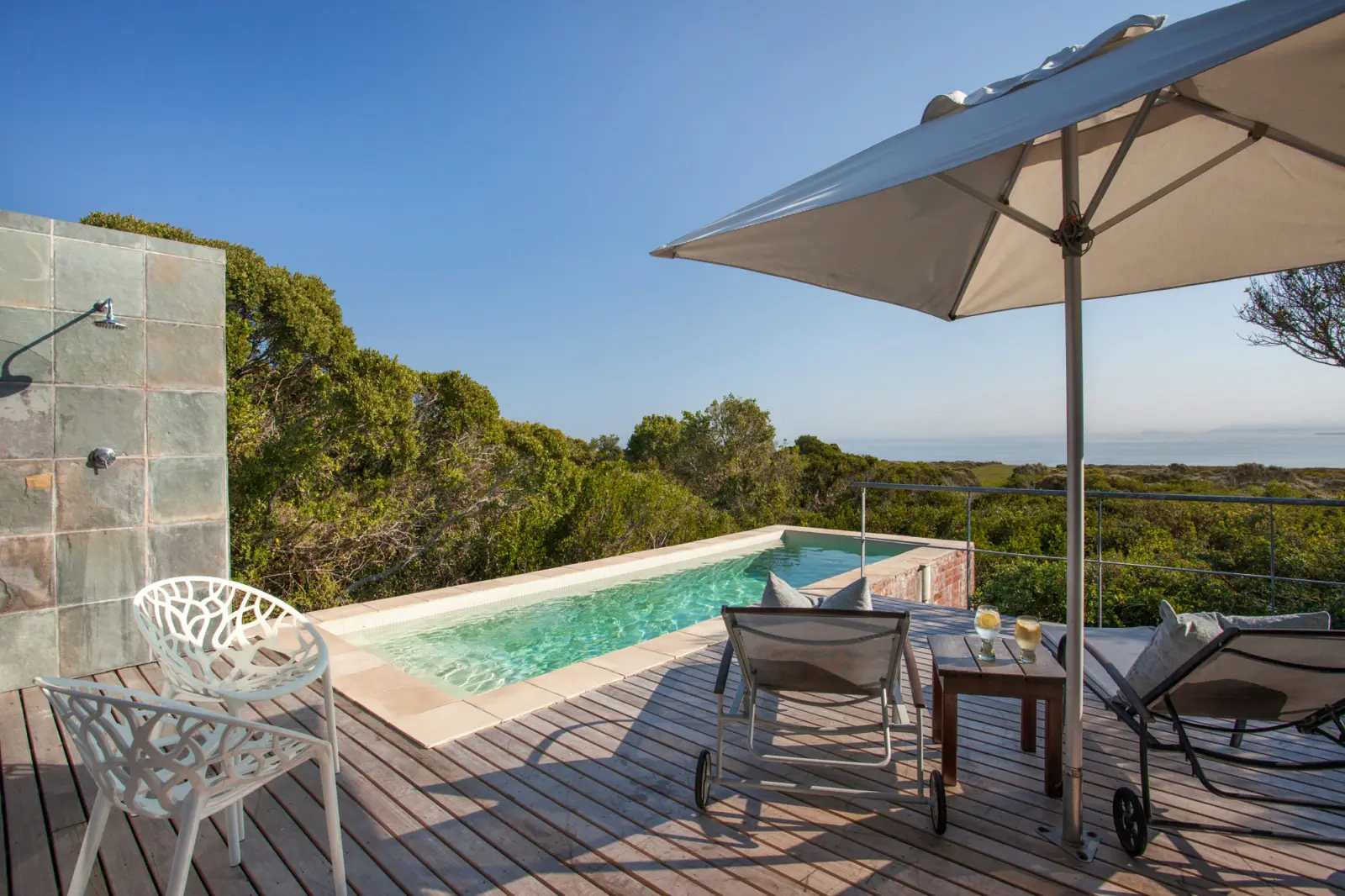 Suite med pool på Forest Lodge, Grootbos Nature Reserve, Sydafrika