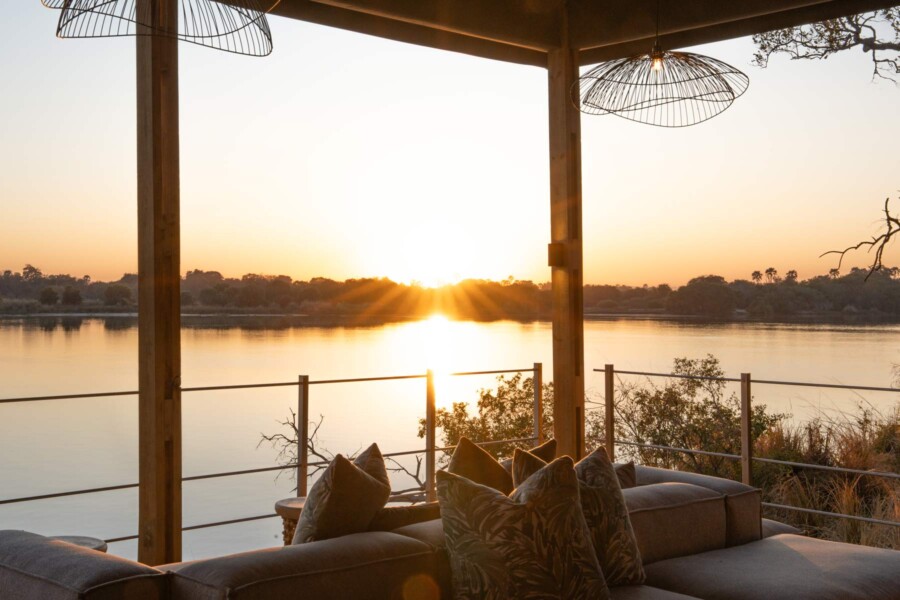 Fællesområde i Malachite Luxury på Victoria Falls River Lodge, Zimbabwe