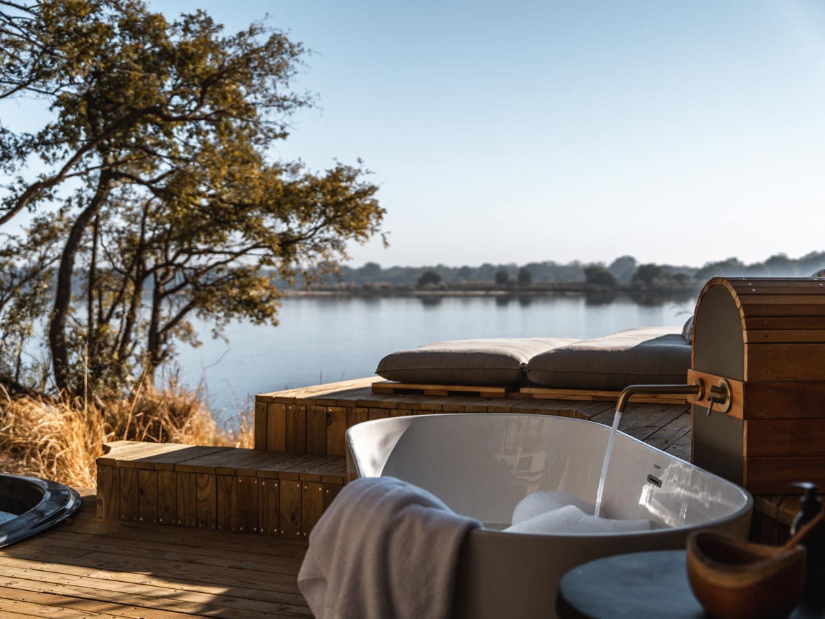 Malachite Luxury Tented Suite på Victoria Falls River Lodge, Zimbabwe