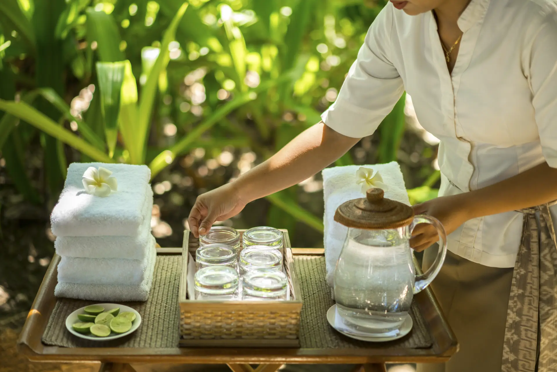 Spa forberedelse på Amankila på Bali