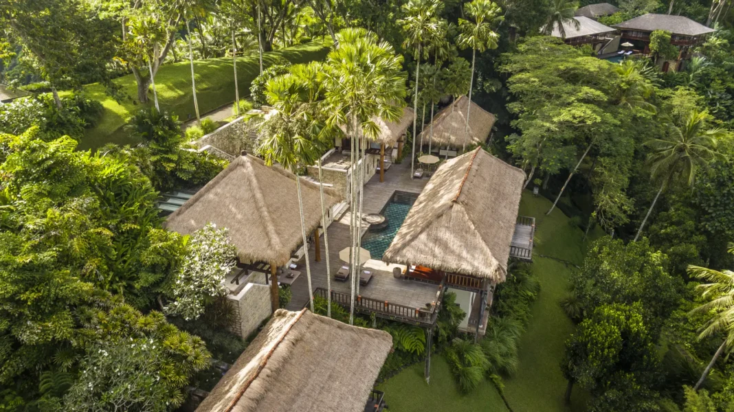 Billede af hotellet oppefra af Como Shambala på Bali