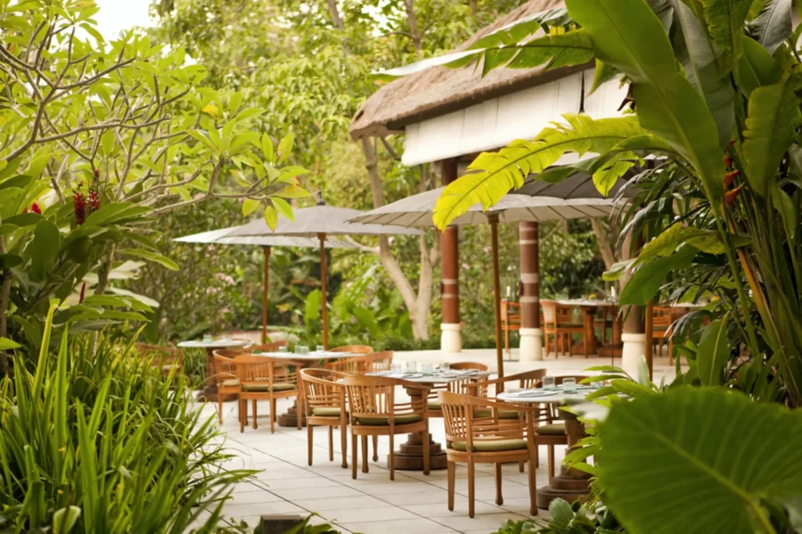 Kemiri restaurant udenfor på COMO Uma Ubud på Bali