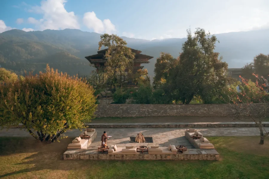 Bålplads på Amankora Bumthang Lodge, Bhutan