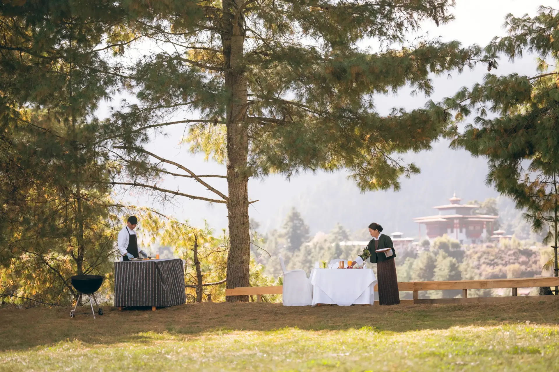 Picnic for to ved Amankora Bumthang Lodge, Bhutan
