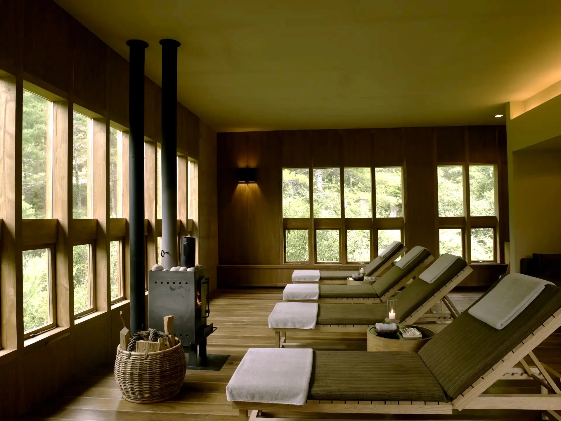 Relaxation område i spaen på Amankora Paro Lodge, Bhutan