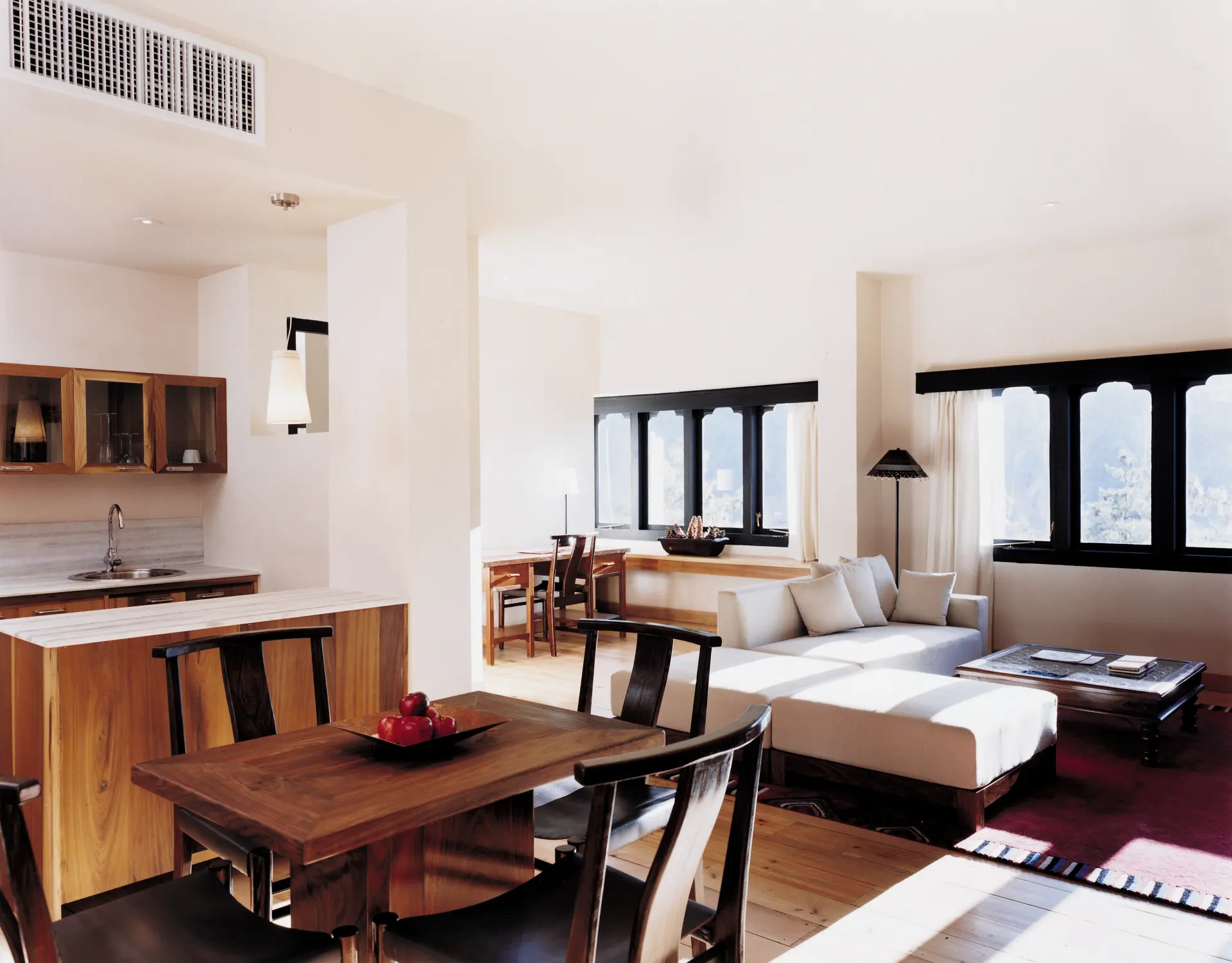 Stuen i en suite på COMO Uma Paro, Bhutan