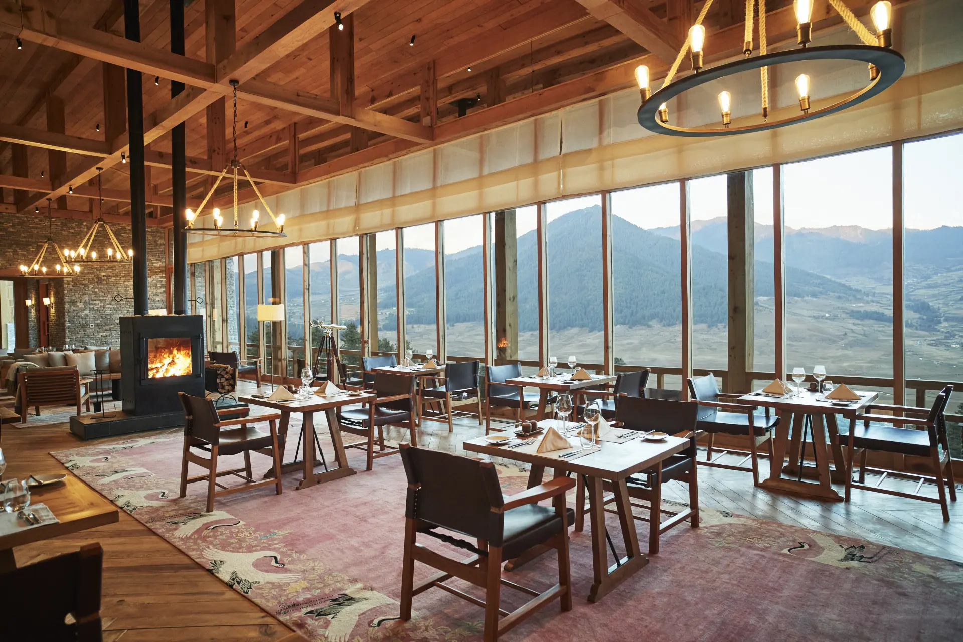 Baa Zam restauranten på Six Senses Gangtey, Bhutan