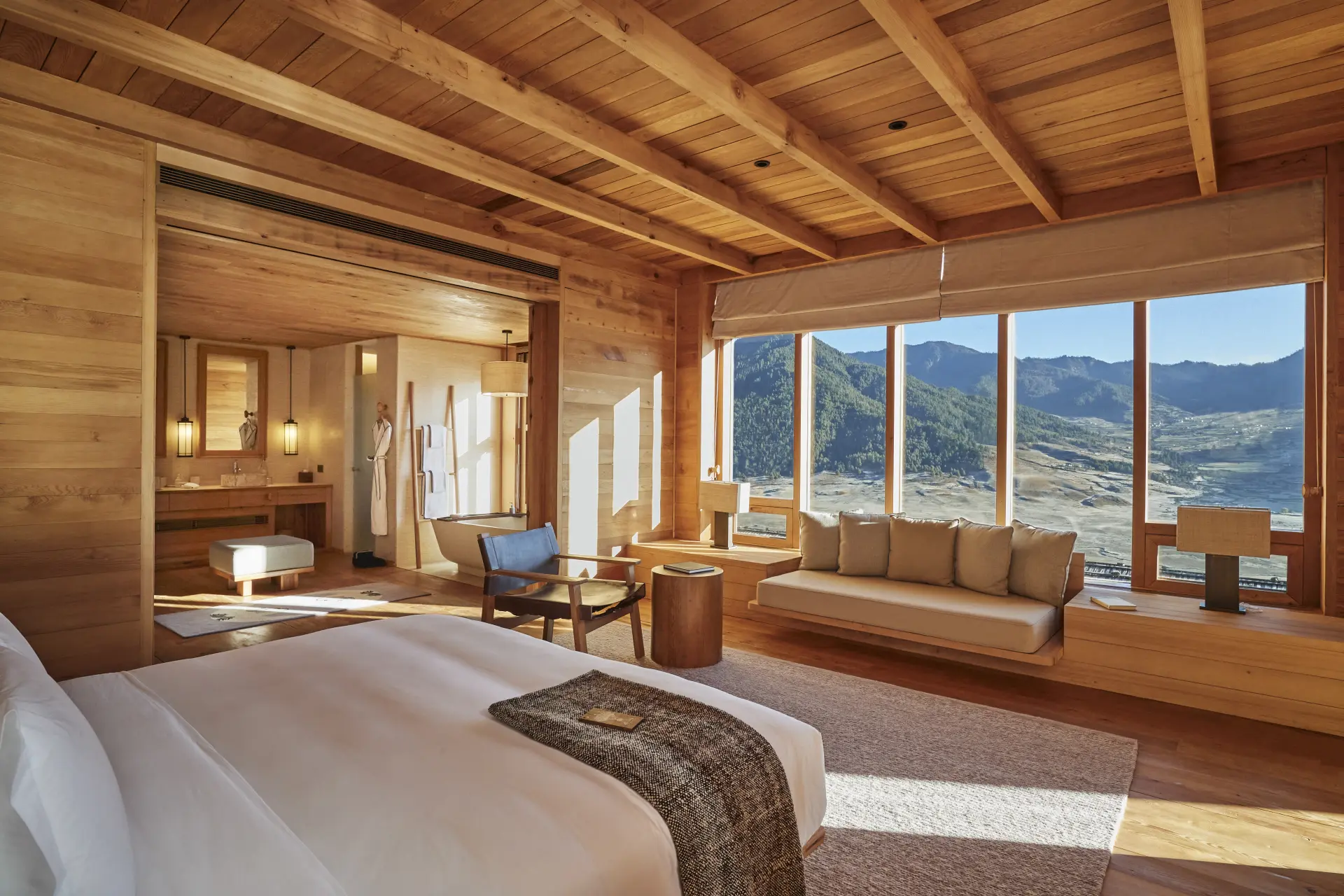 Udsigten fra en Two Bedroom Villa på Six Senses Gangtey, Bhutan