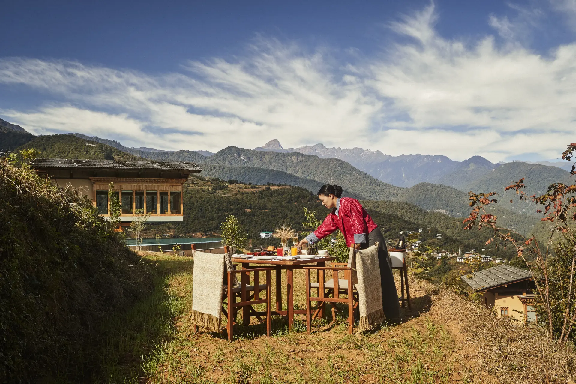 Morgenmad for to på Six Senses Punakha, Bhutan