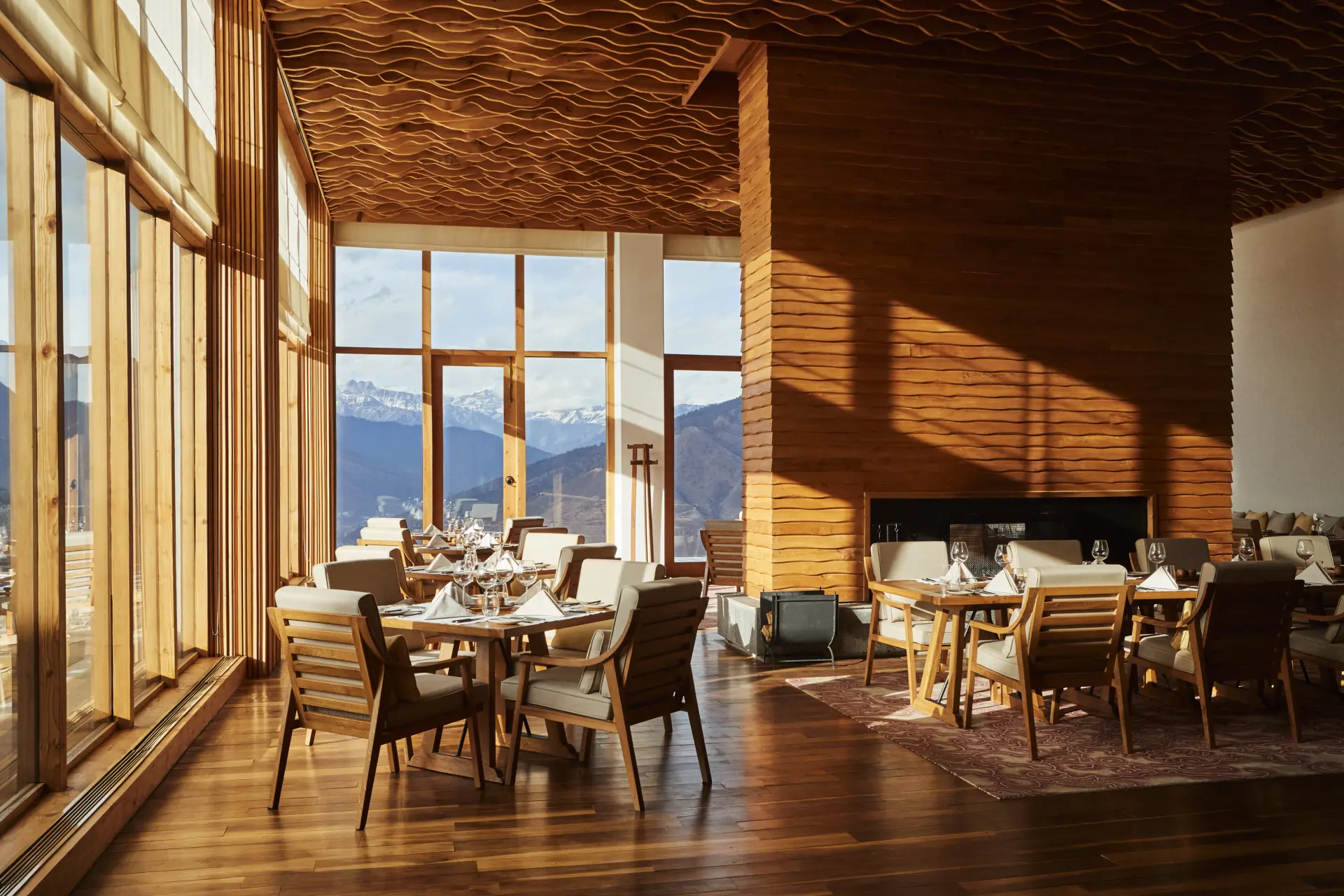 Restauranten Namkha på Six Senses Thimphu, Bhutan