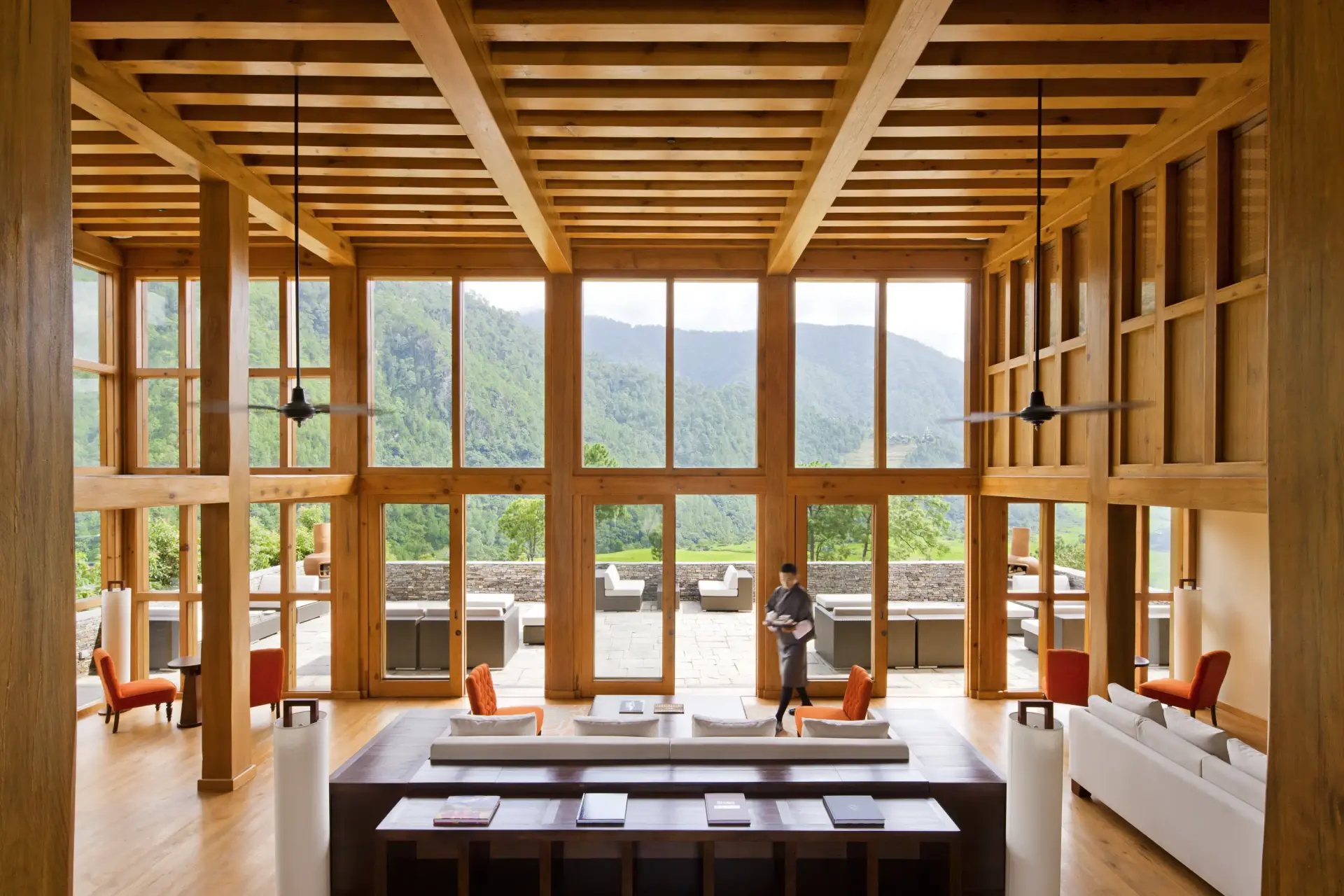 Lobbyen på COMO Uma Punakha, Bhutan
