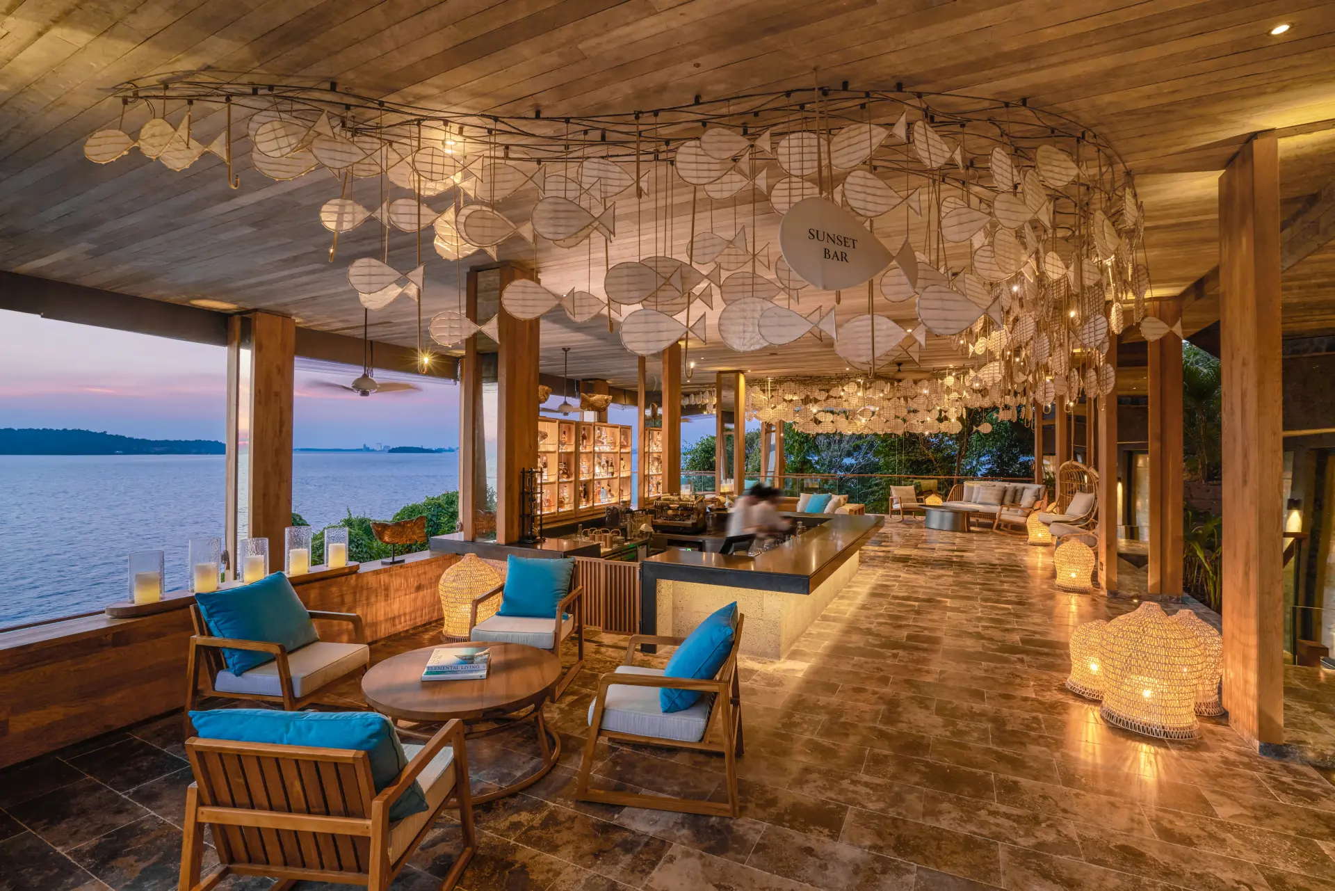 Sunset bar på Six Senses Krabey Island i Cambodia