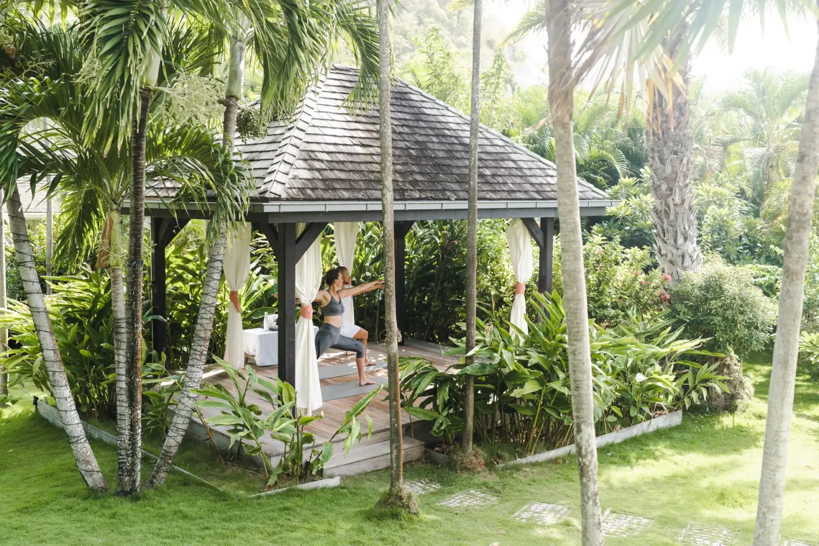Yoga pavilion på Cheval Blanc-St Barth, Caribien