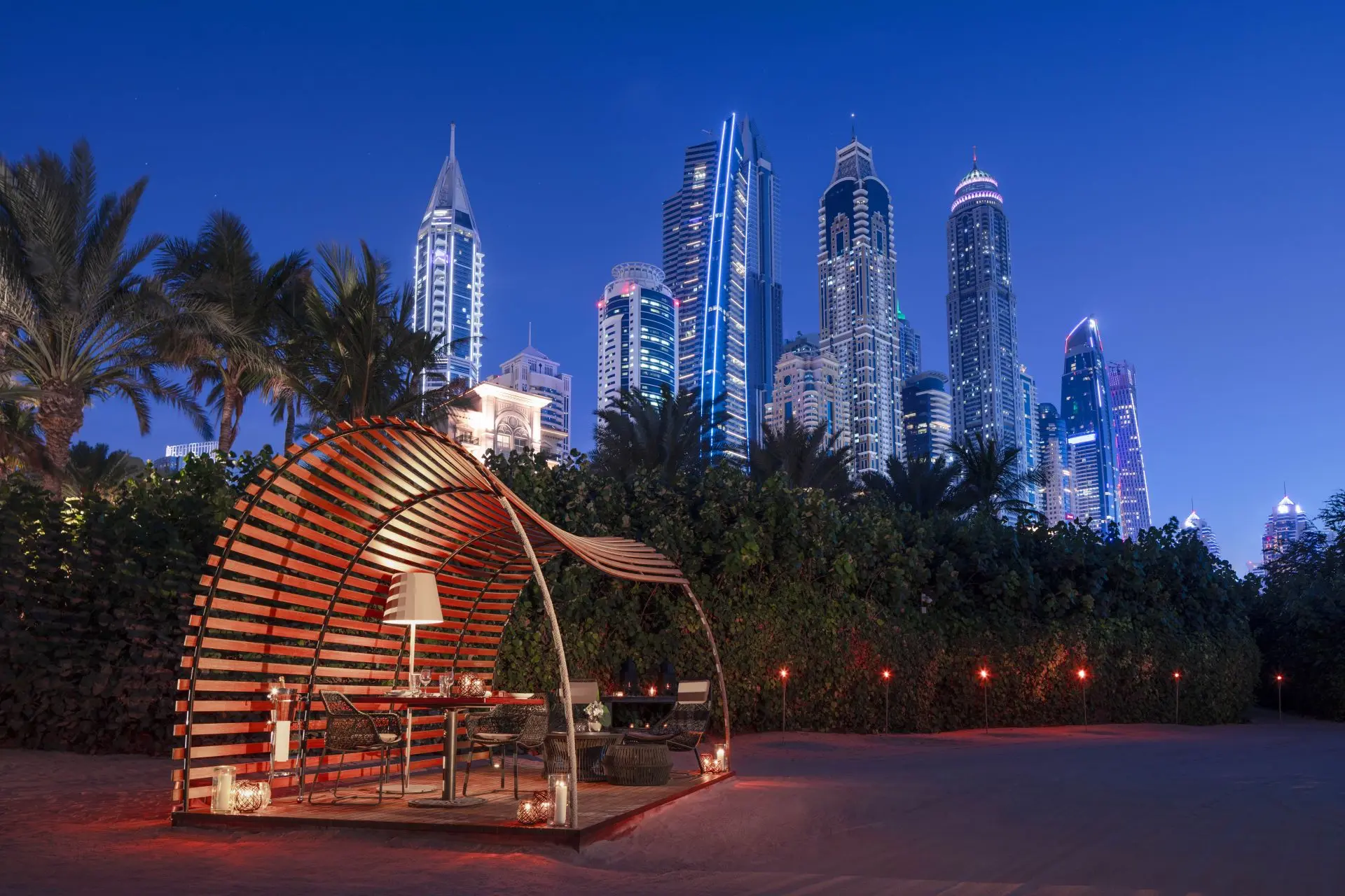 Gazebo med private dining på stranden på One&Only Royal Mirage, Dubai