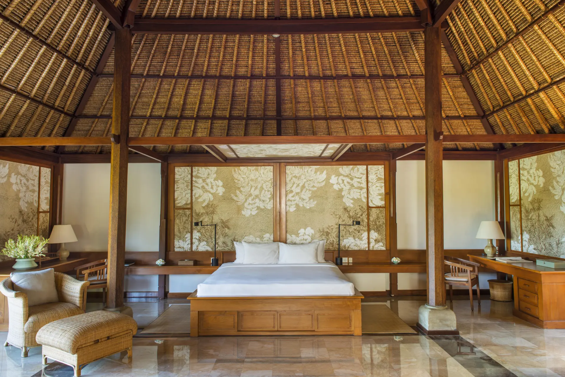 Suite soveværelse på Amandari på Bali i Indonesien