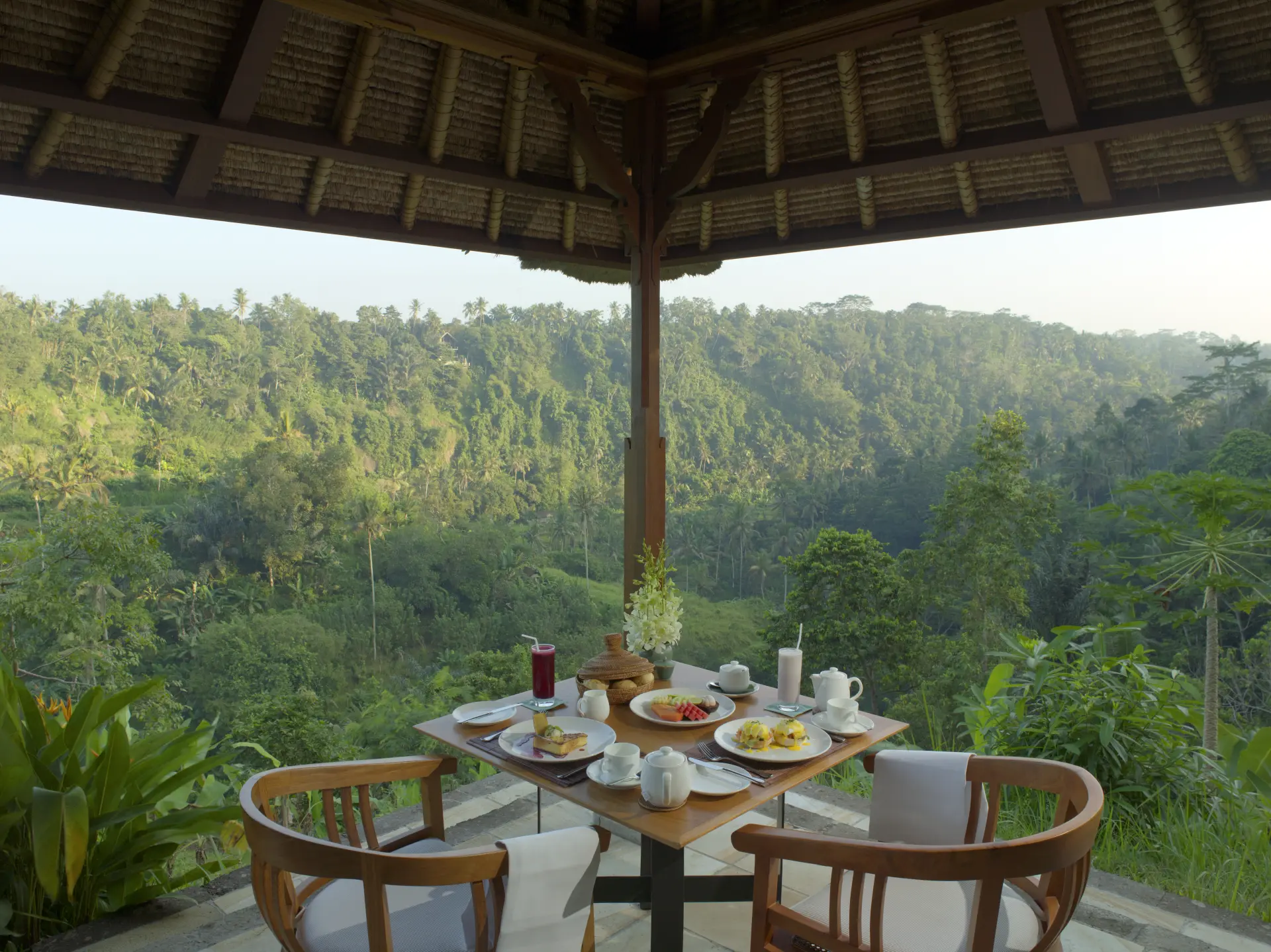 Morgenmad på Amandari på Bali i Indonesien