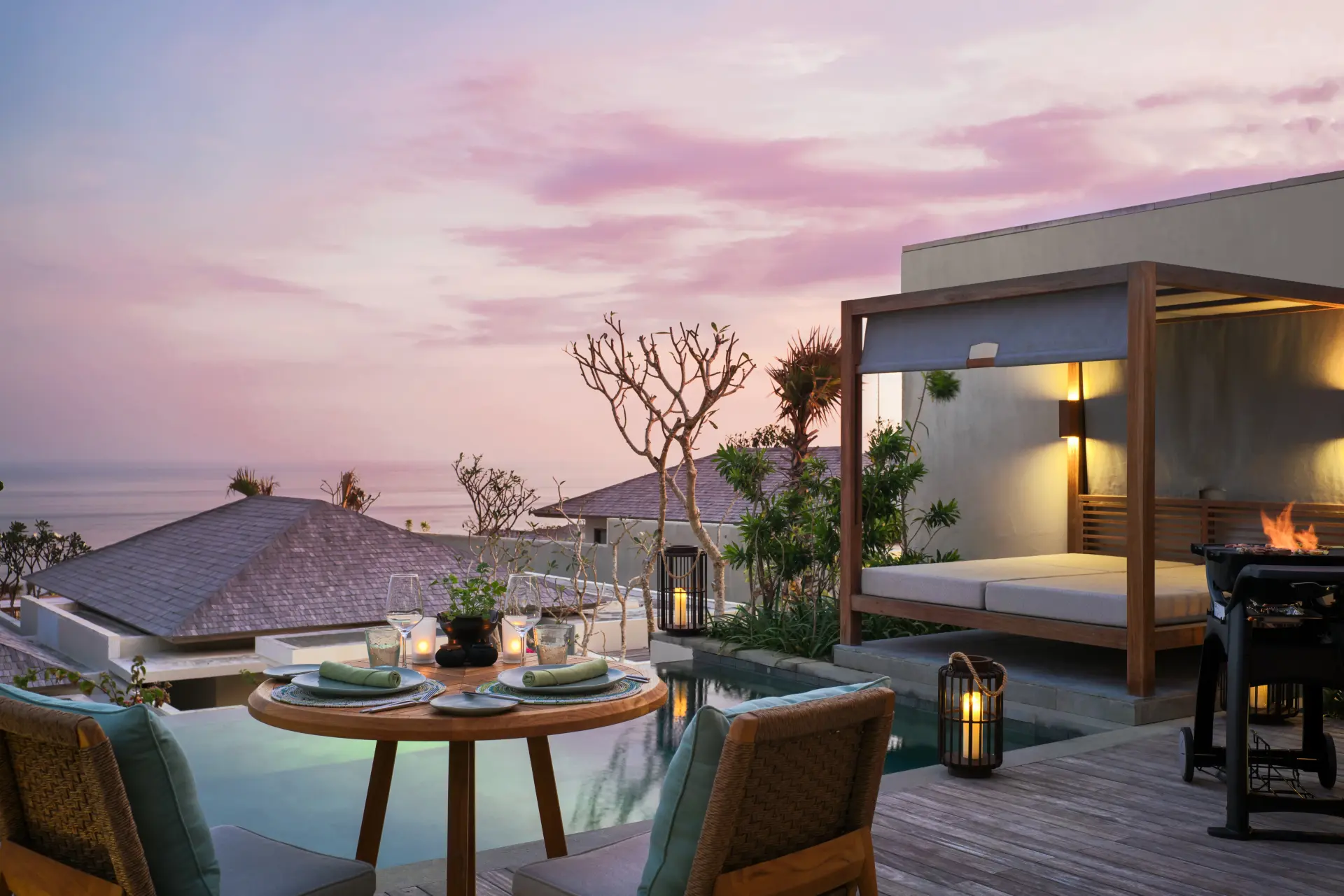 In Villa Dining på Six Senses Uluwatu på Bali