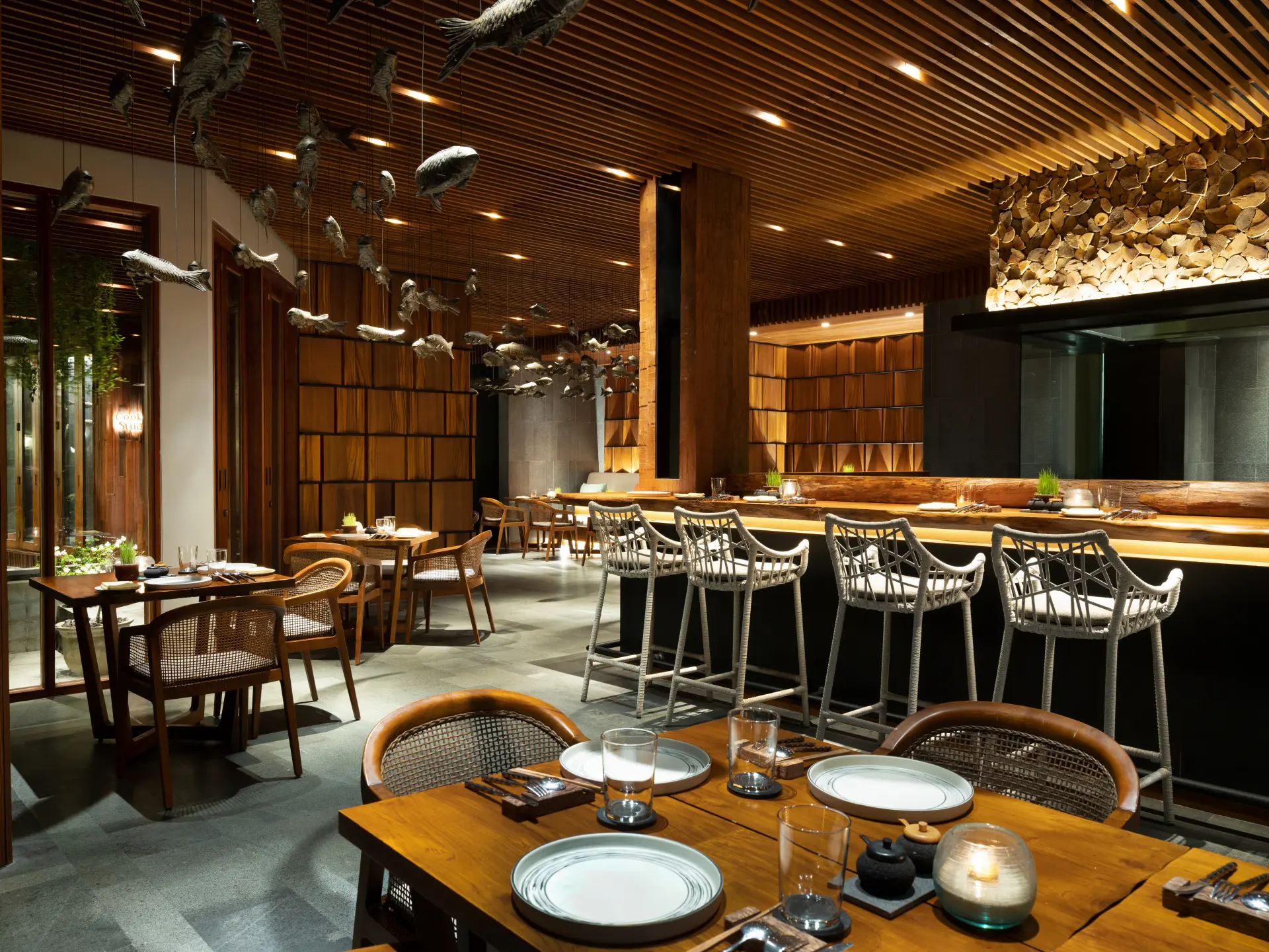Restaurant på Six Senses Uluwatu på Bali