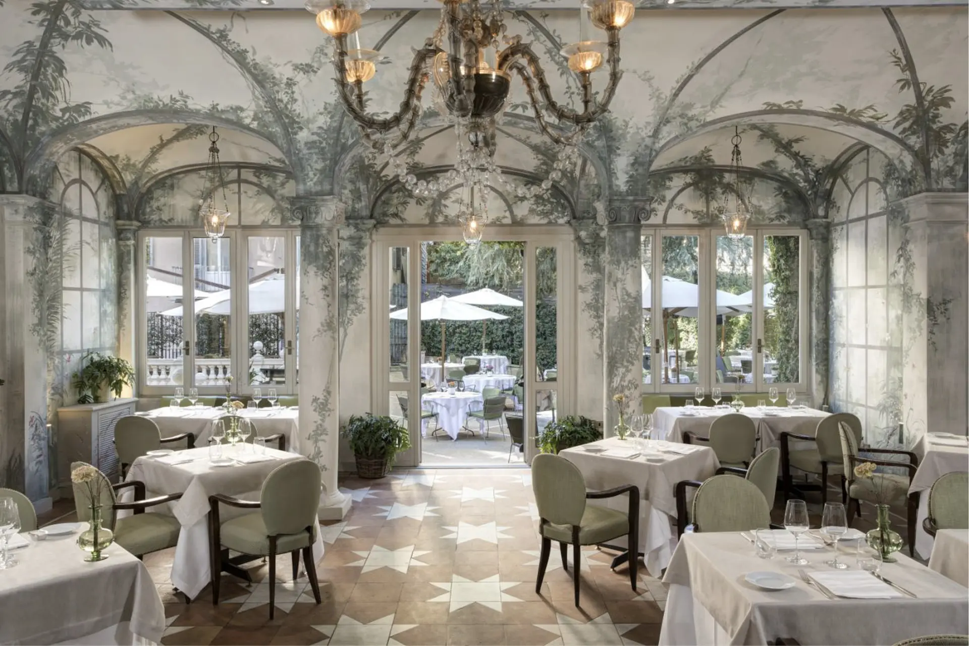 Restaurant Le Jardin de Russie på Rocco Forte Hotel De Russie, Rom, Italien