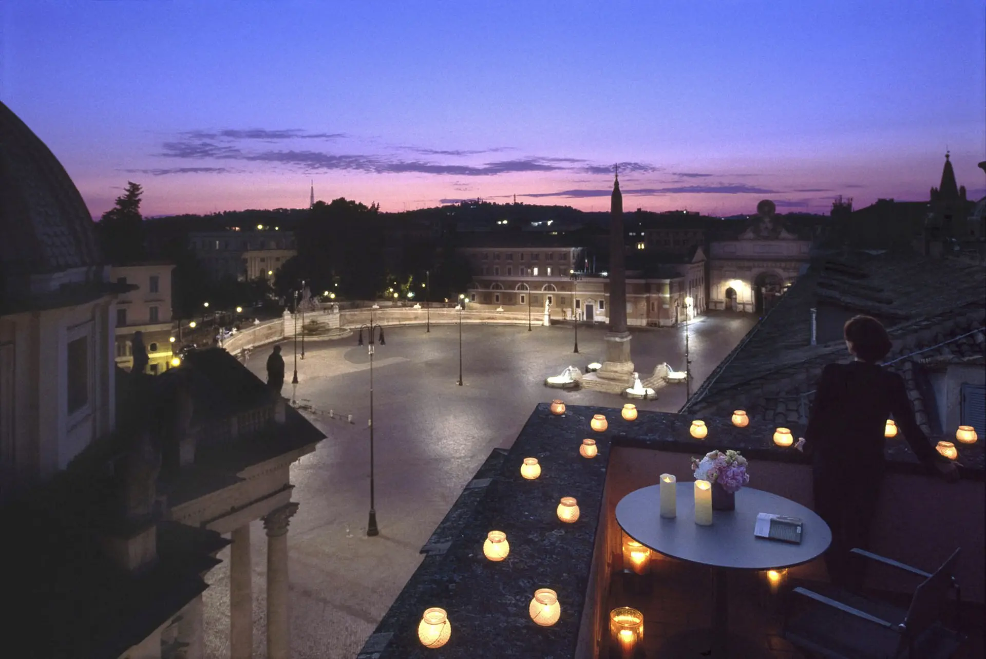 Udsigt fra terrasse i Popolo Suite på Rocco Forte Hotel De Russie, Rom, Italien