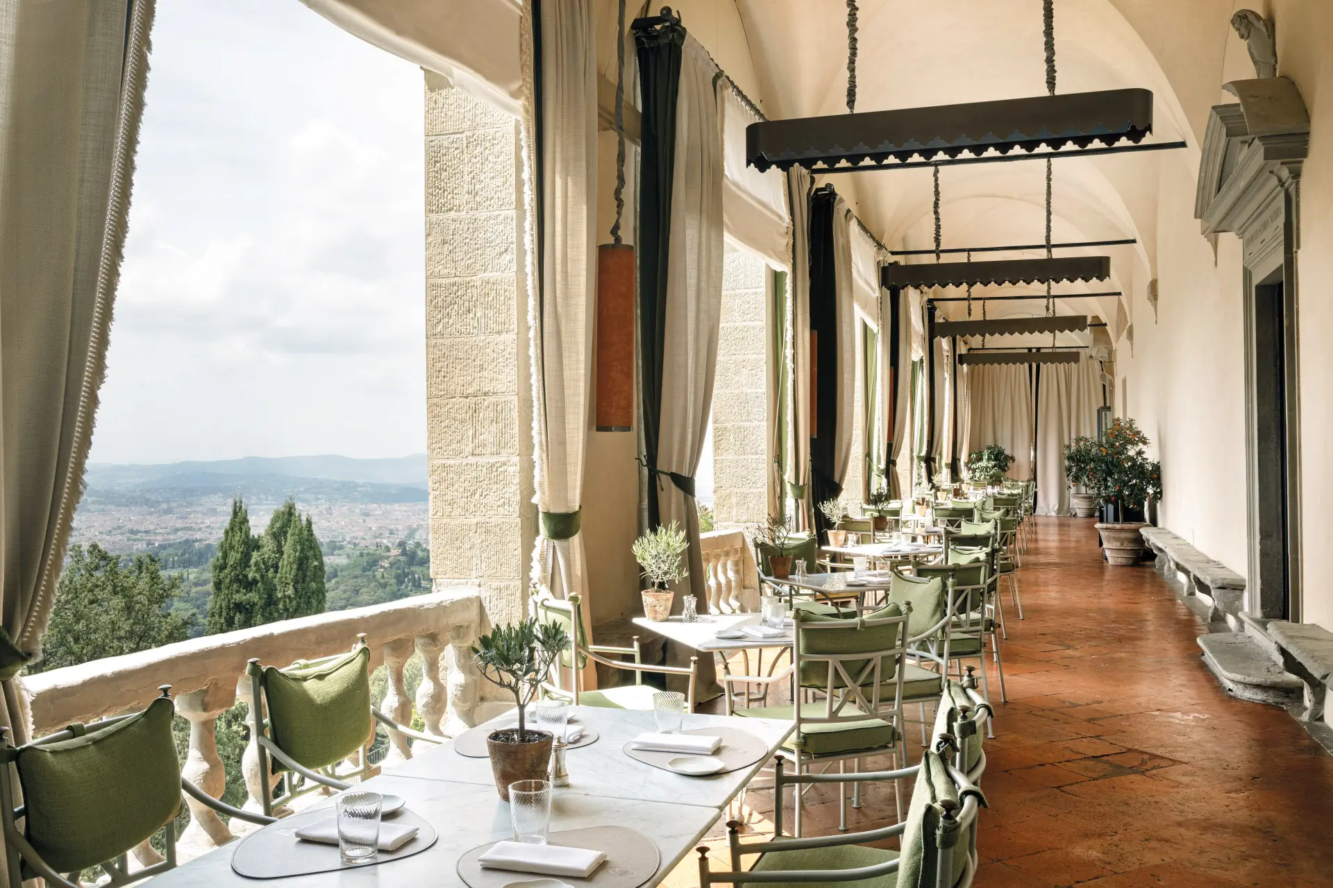 Restaurant med udsigt over Firenze på Villa San Michele, A Belmond Hotel, Italien