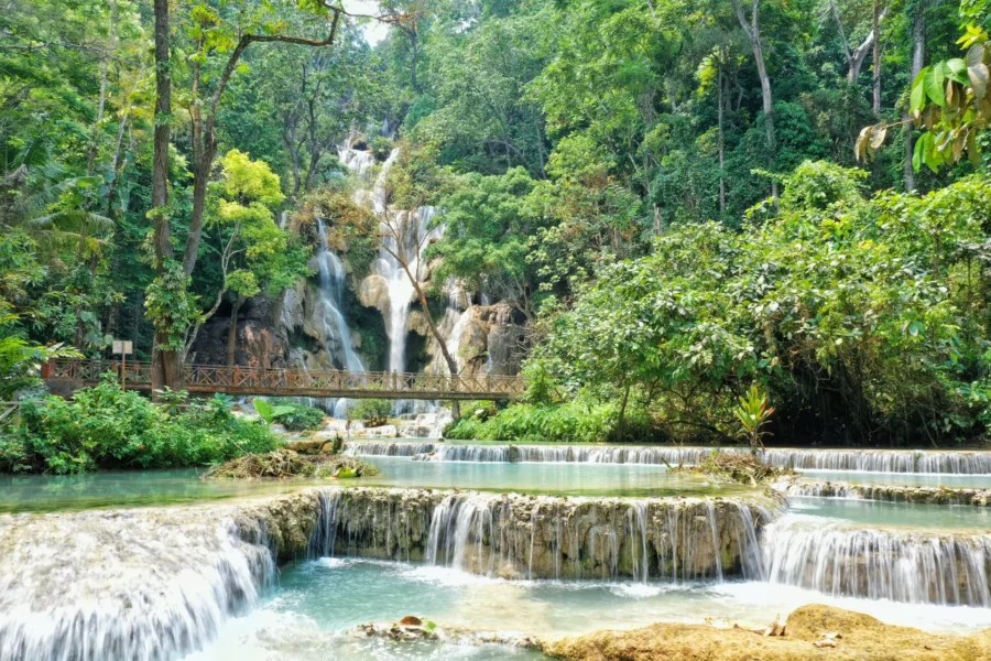 Kuang Si-vandfaldene i Laos