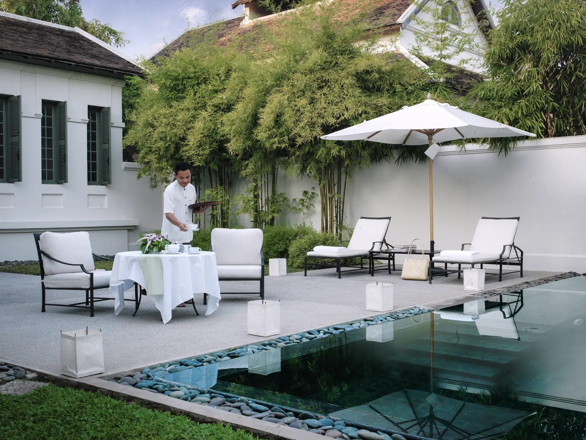 Pool suite på Amantaka i Laos