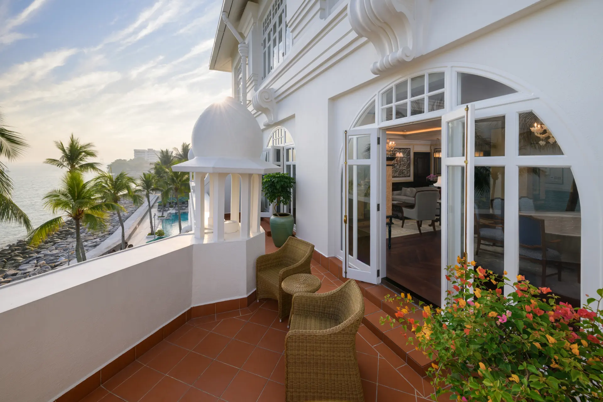 Pinang Suite Balcony på Eastern and Oriental Georgetown i Malaysia