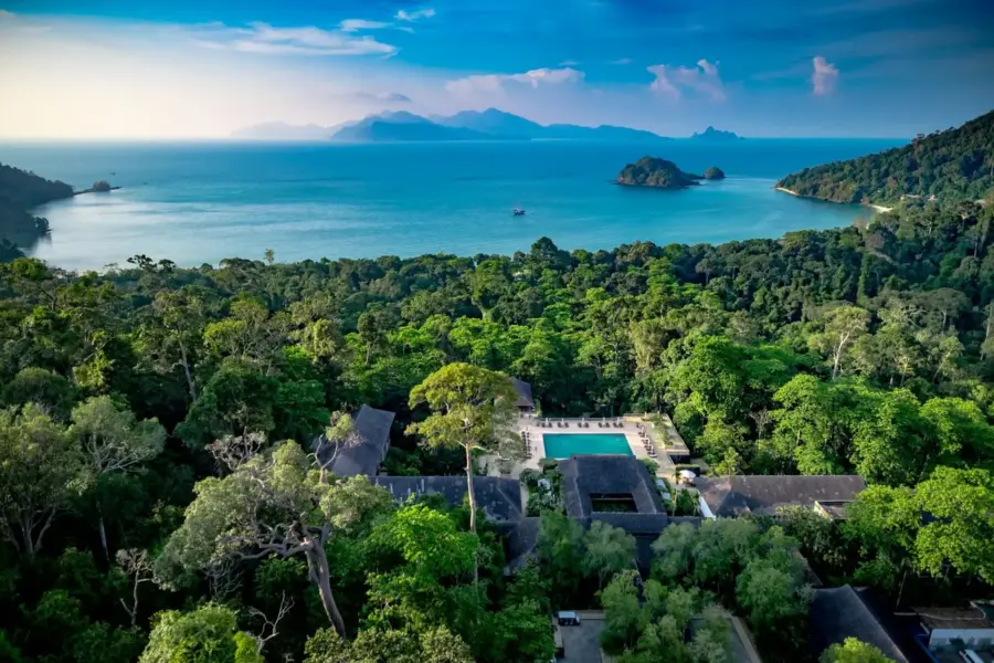 luftfoto over hotellet af The Datai Langkawi i Malaysia