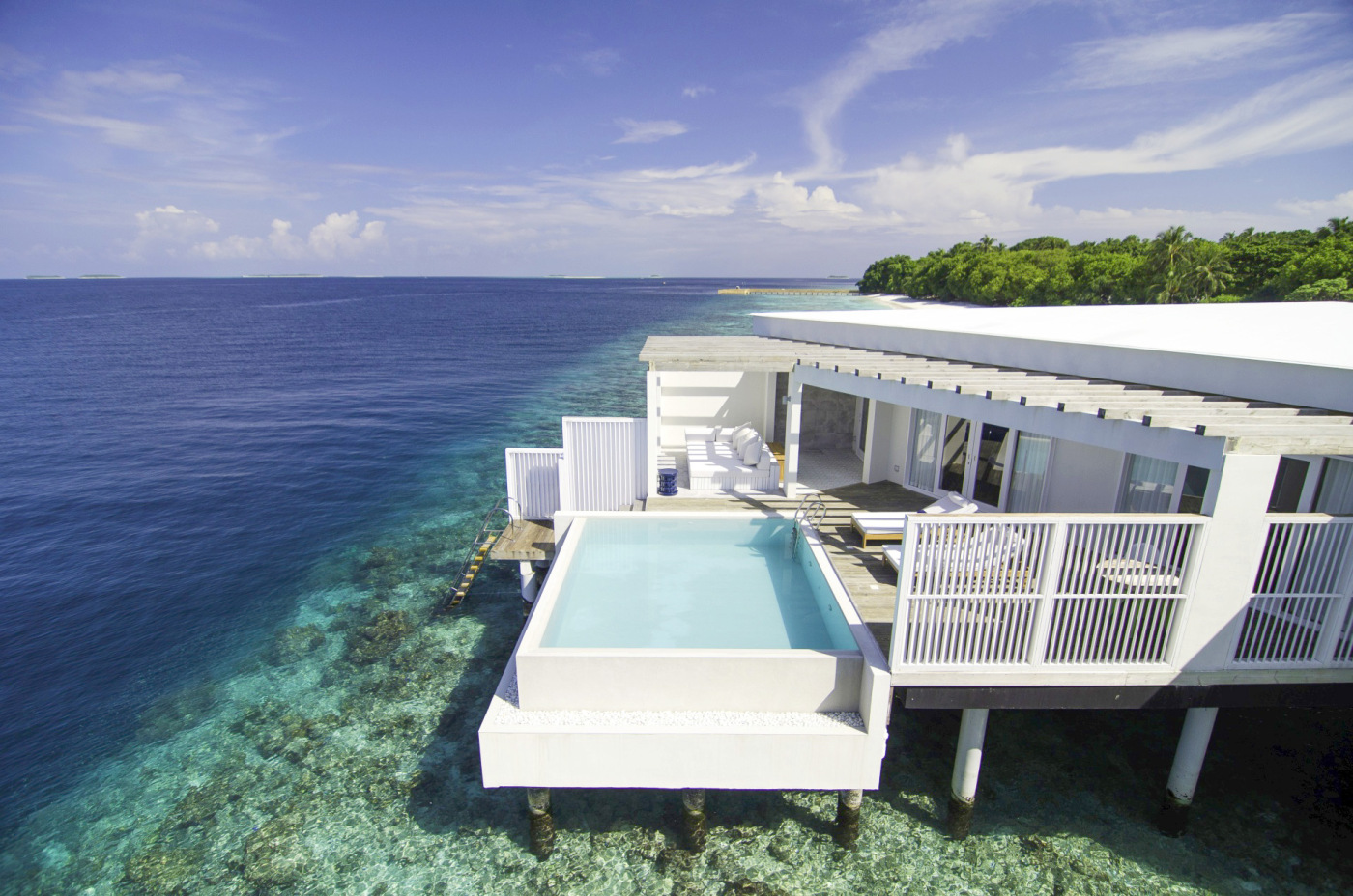 Reef Water Pool Villa på Amilla Maldives Resort, Maldiverne