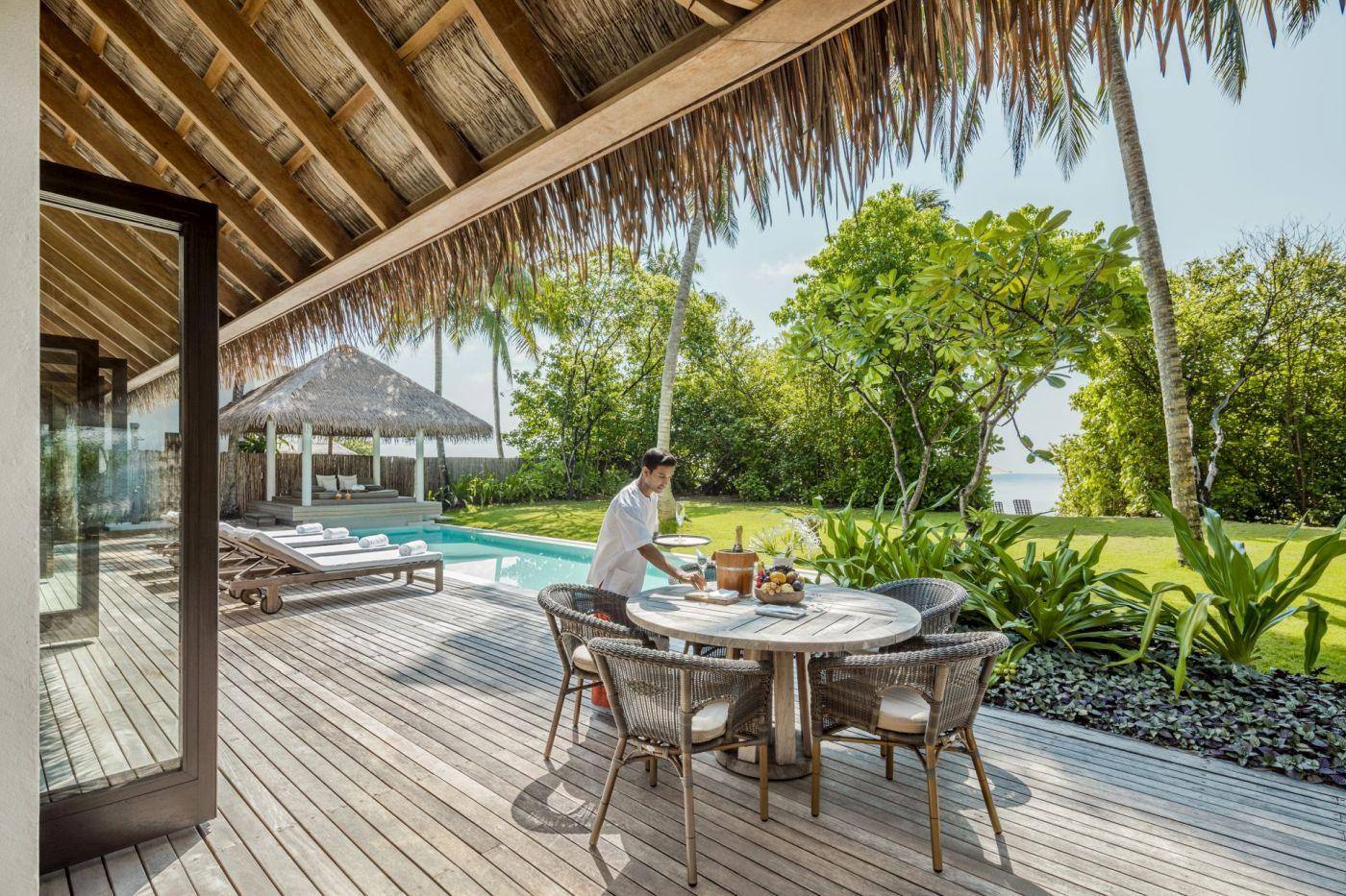 Beach Villa med pool på COMO Maalifushi, Maldiverne
