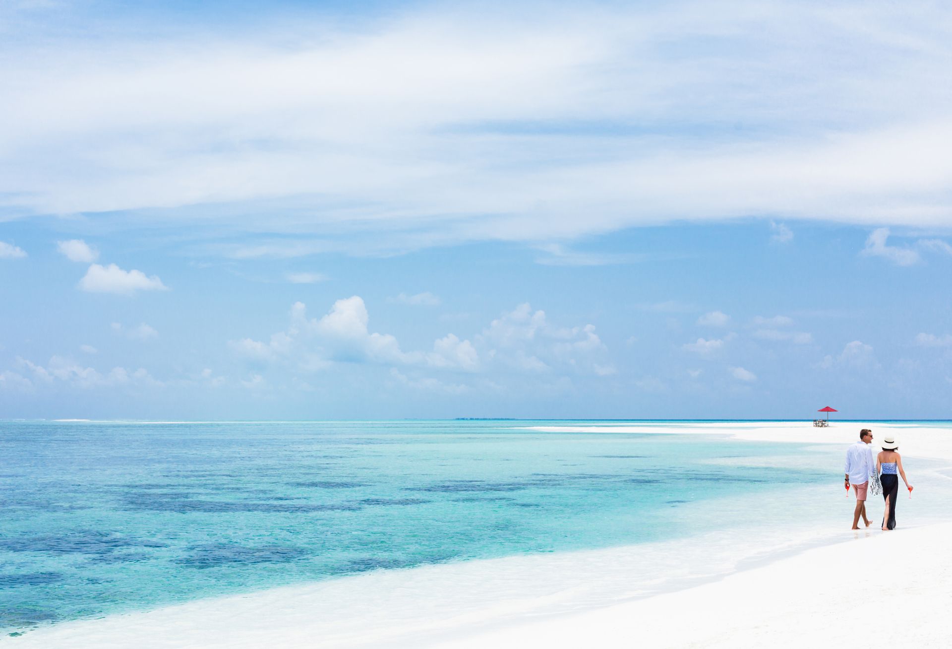 Privat frokost på sandbanke på Niyama Private Islands Maldives, Maldiverne