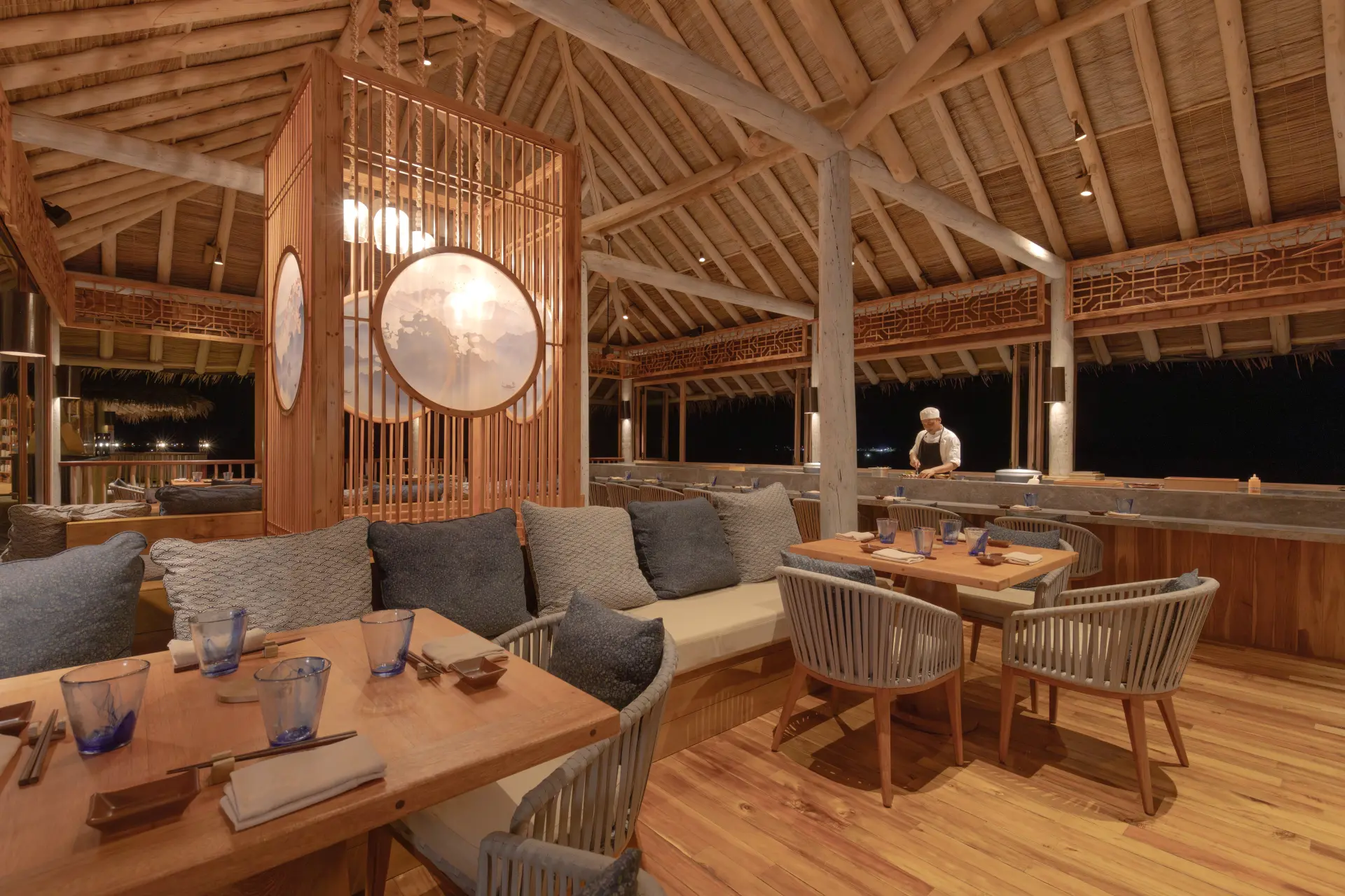 Zen Restaurant på Six Senses Laamu, Maldiverne