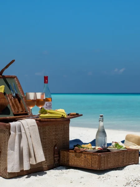 Picnic på privat ø, Six Senses Laamu, Maldiverne