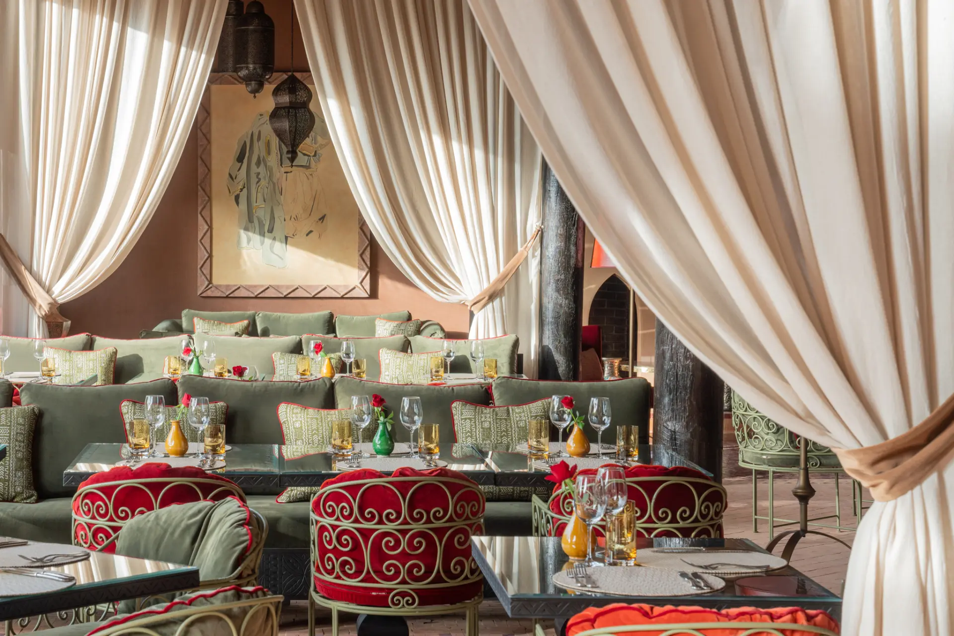 Asayss Restaurant på Kasbah Tamadot, Marokko