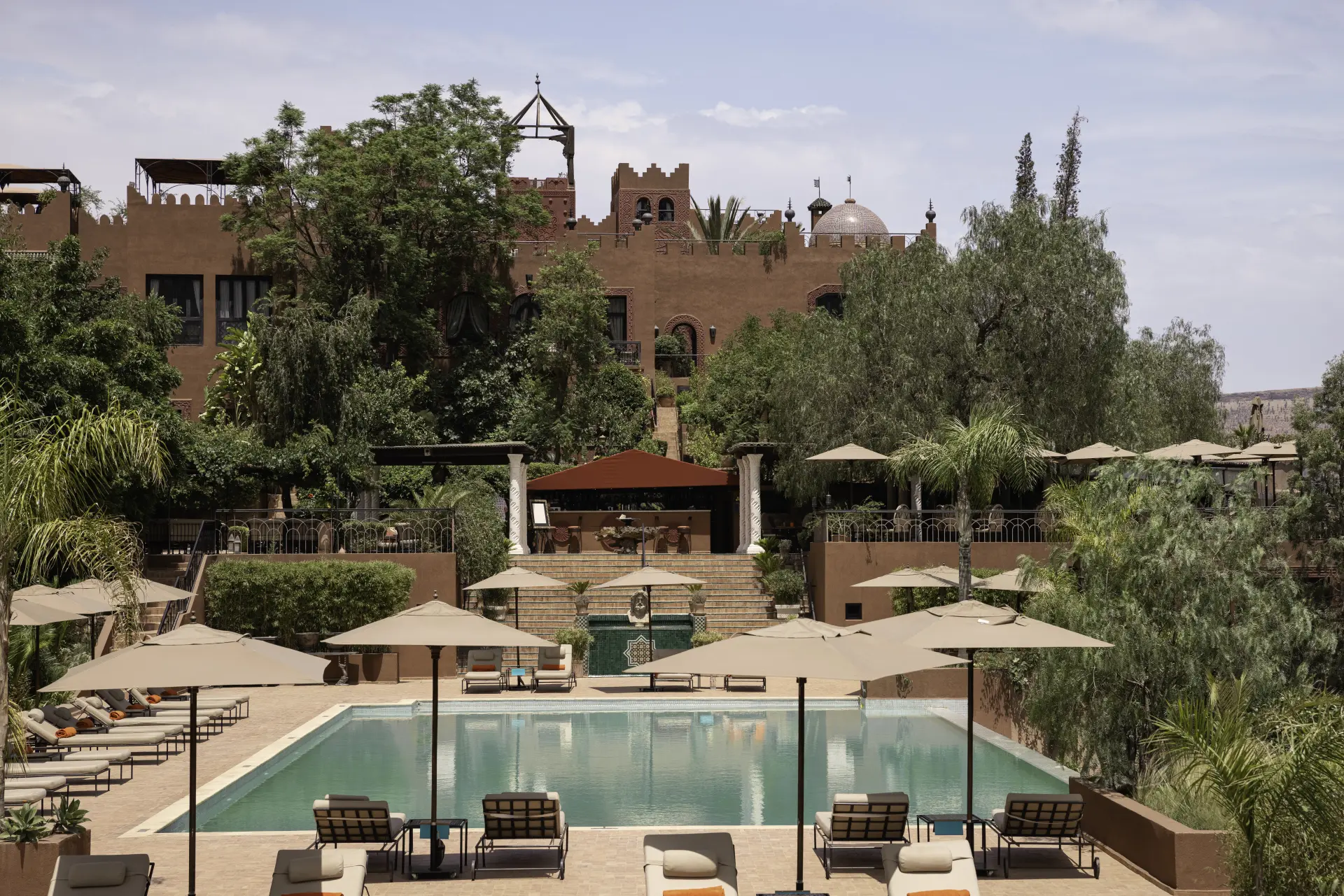 Poolen på Kasbah Tamadot, Marokko
