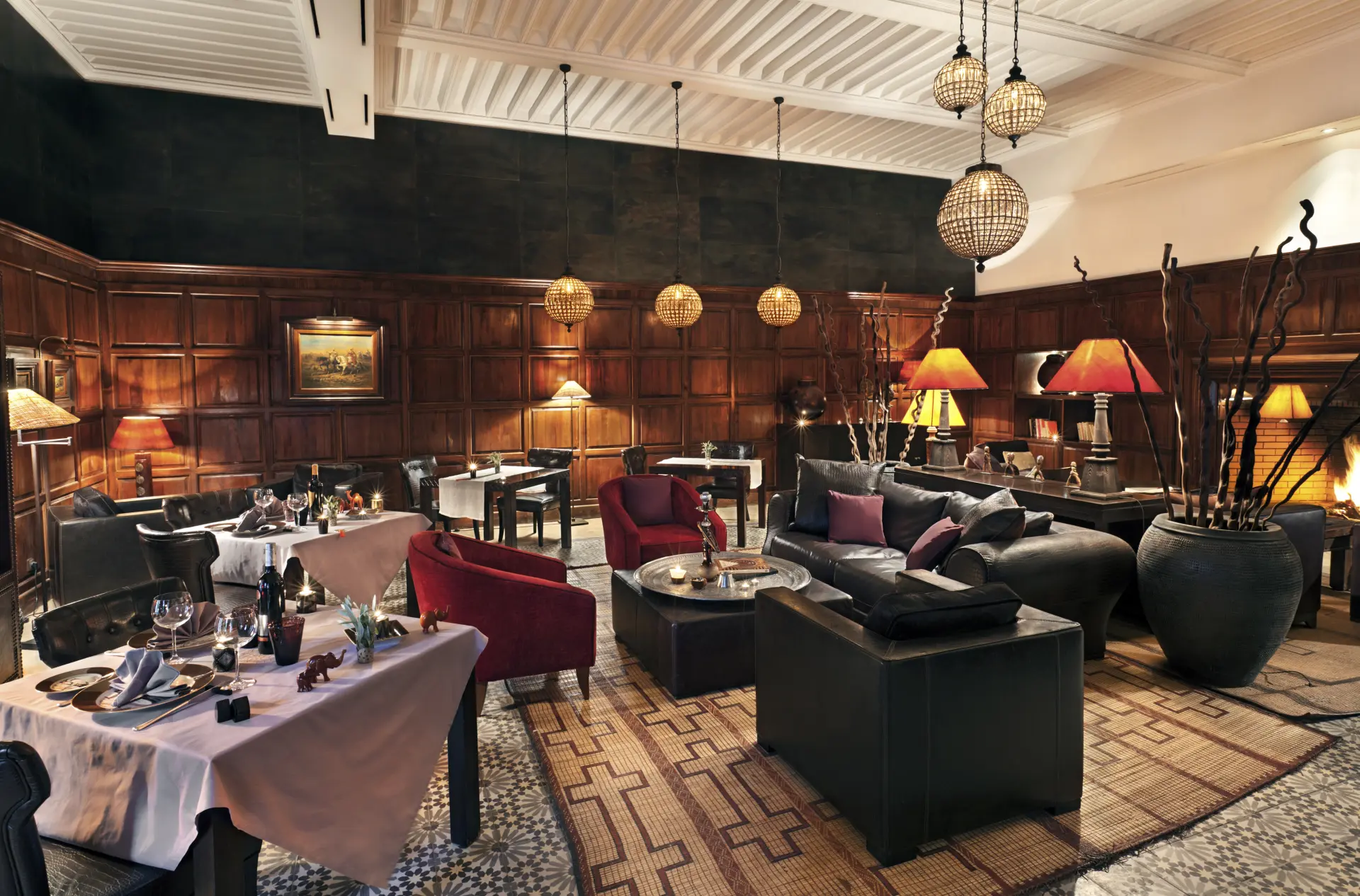 Restauranten på Villa des Orangers, Marrakech, Marokko
